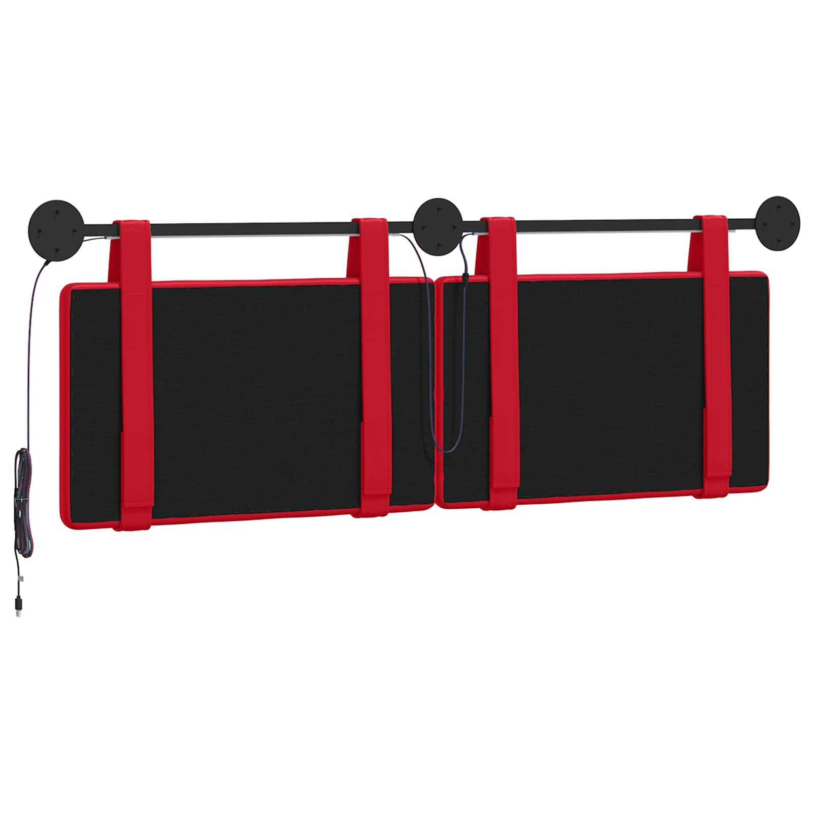 Tête de lit suspendue Avec lumière LED Rouge Simili cuir - XIOS