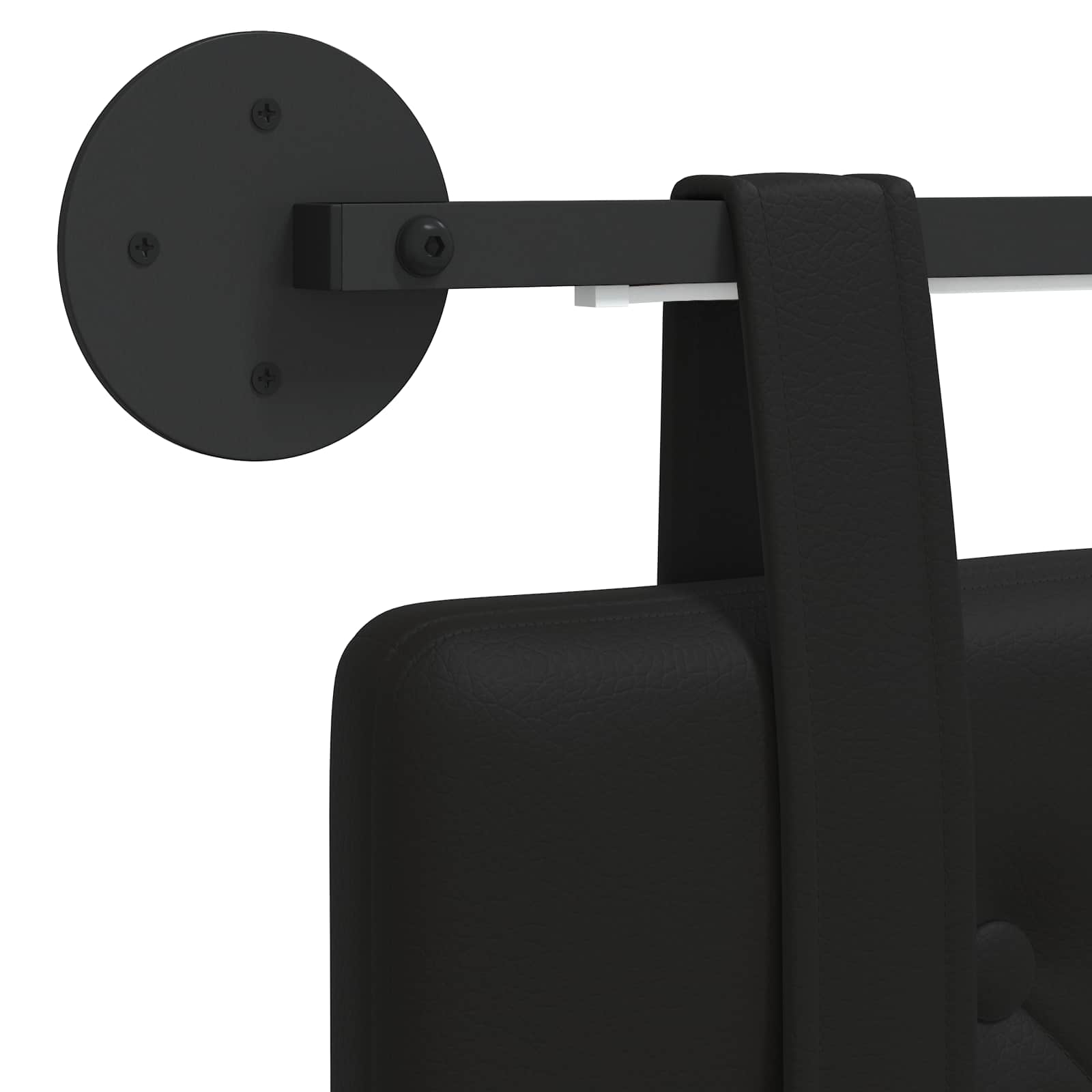 Tête de lit suspendue Avec lumière LED Noir Simili cuir - XIOS