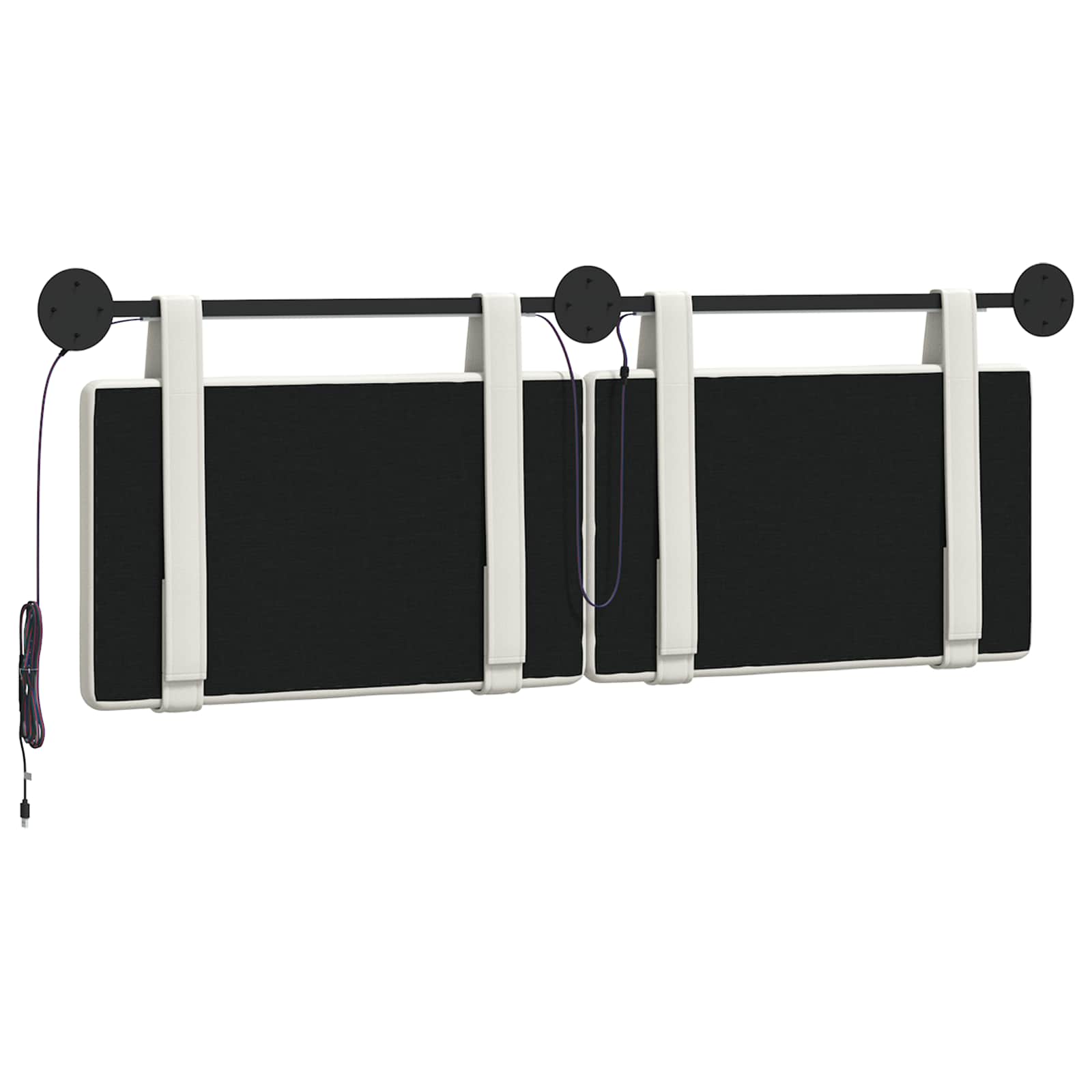 Tête de lit suspendue Avec lumière LED Blanc Simili cuir - XIOS