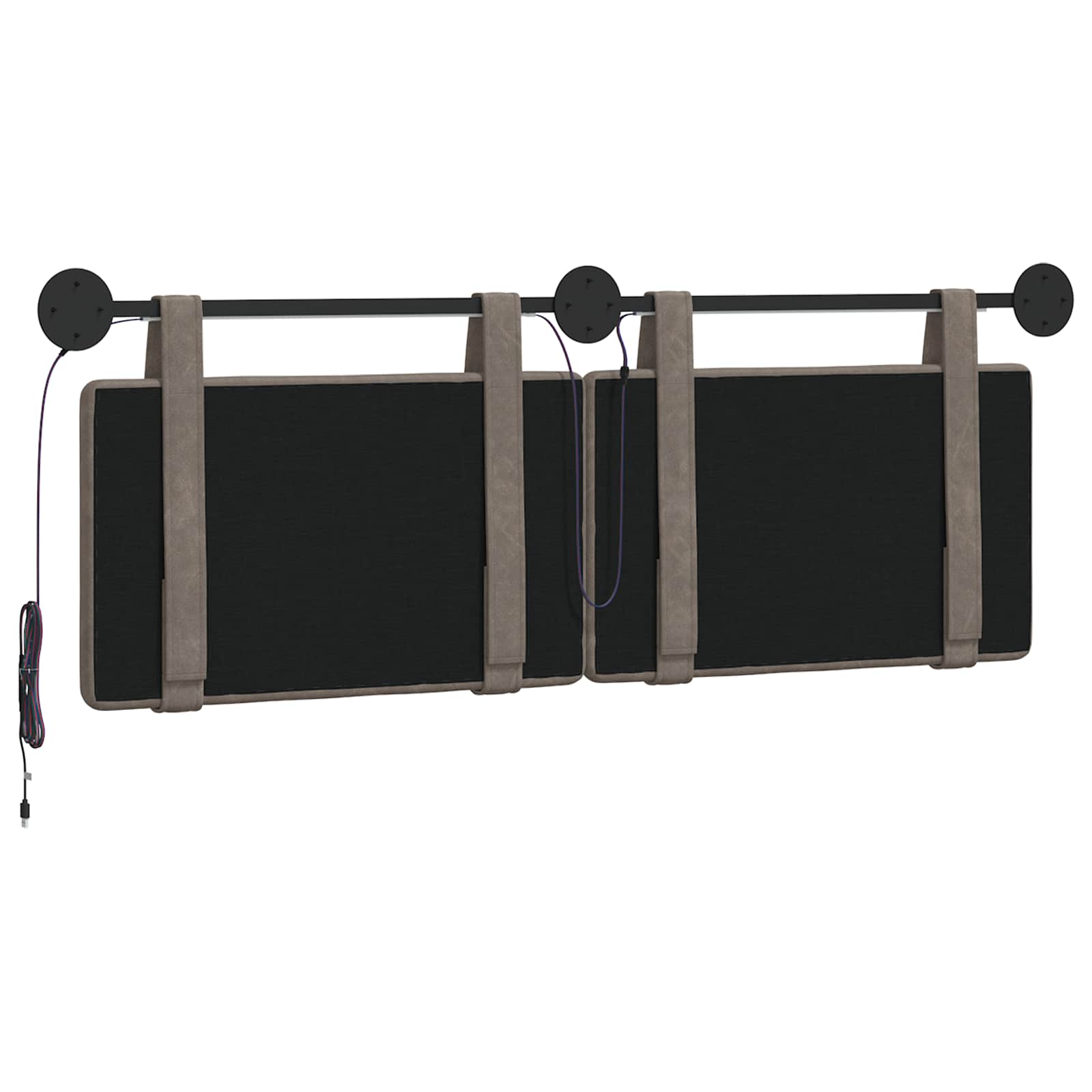 Tête de lit suspendue Avec lumière LED Gris PU antique - XIOS