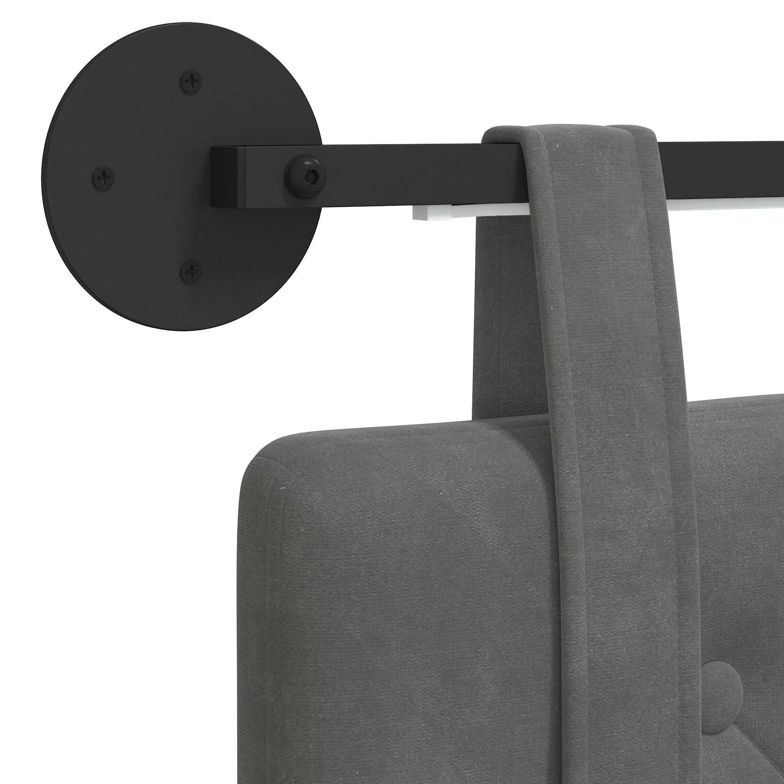 Tête de lit suspendue Avec lumière LED Gris foncé Velours - XIOS