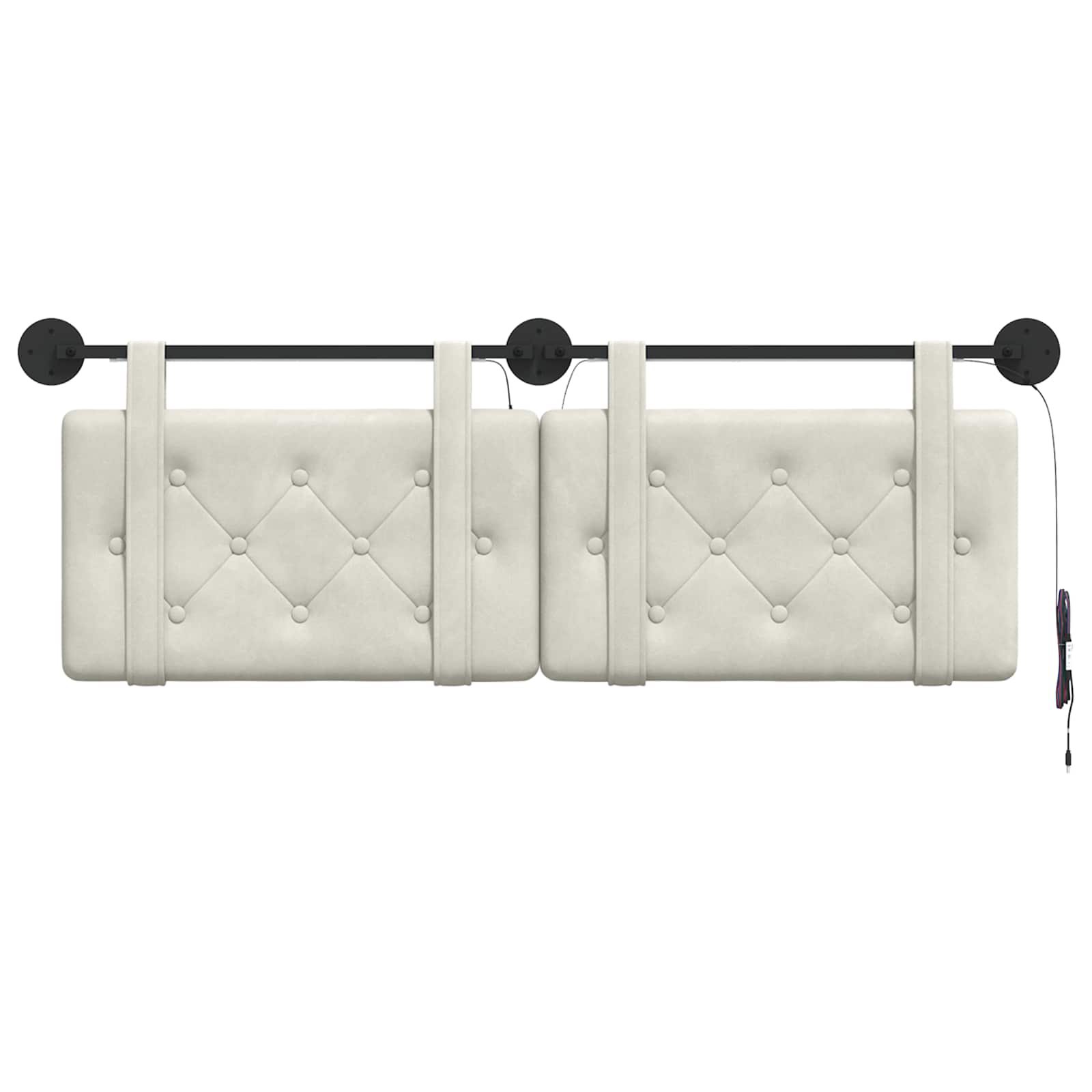 Tête de lit suspendue Avec lumière LED Crème Velours - XIOS