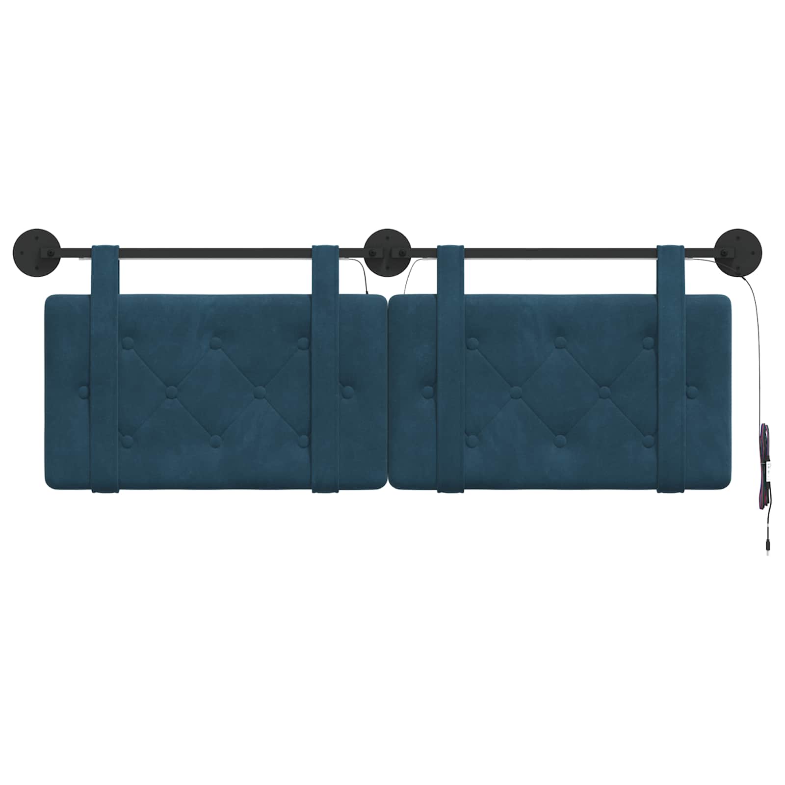 Tête de lit suspendue Avec lumière LED Bleu Velours - XIOS