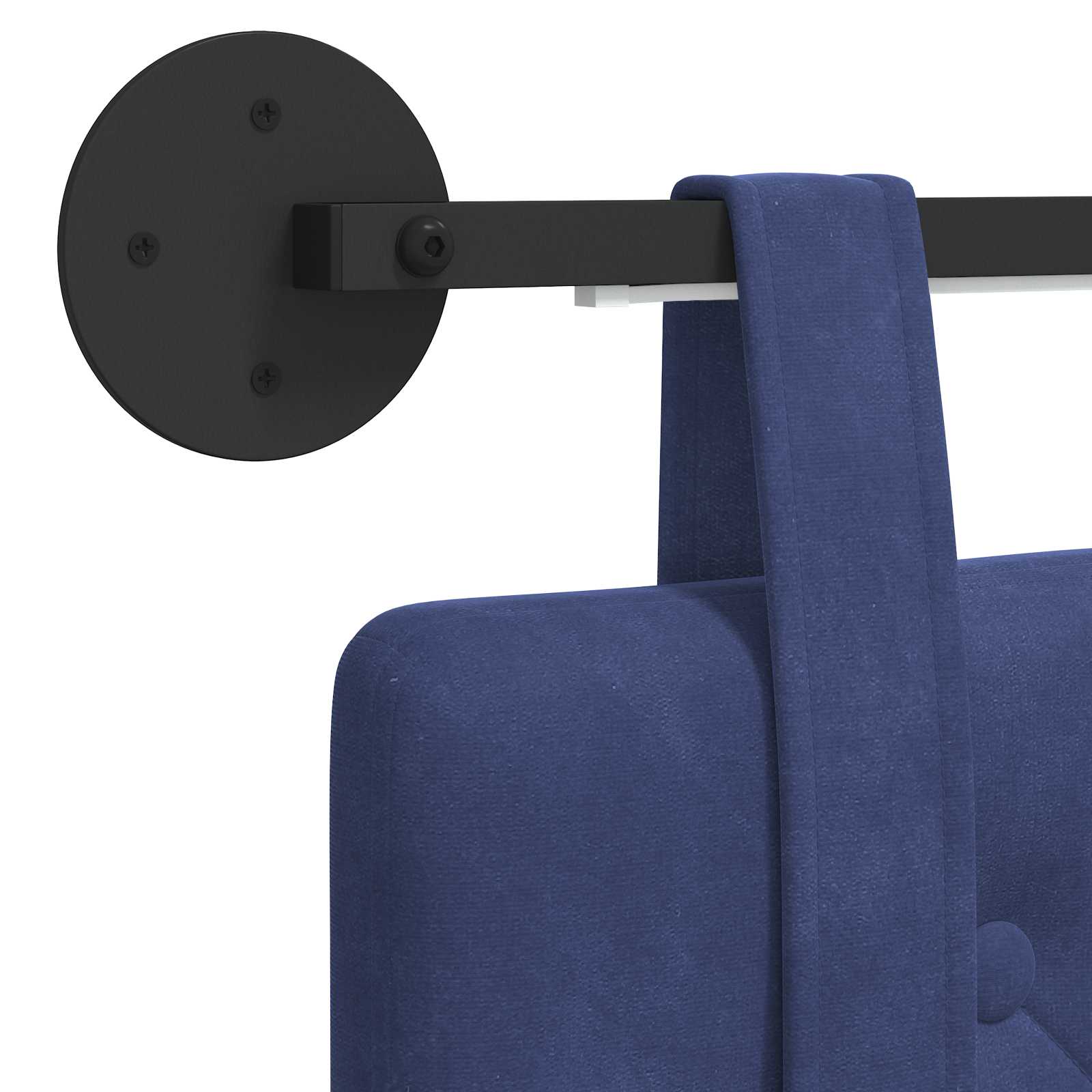 Tête de lit suspendue Avec lumière LED Bleu police Velours - XIOS