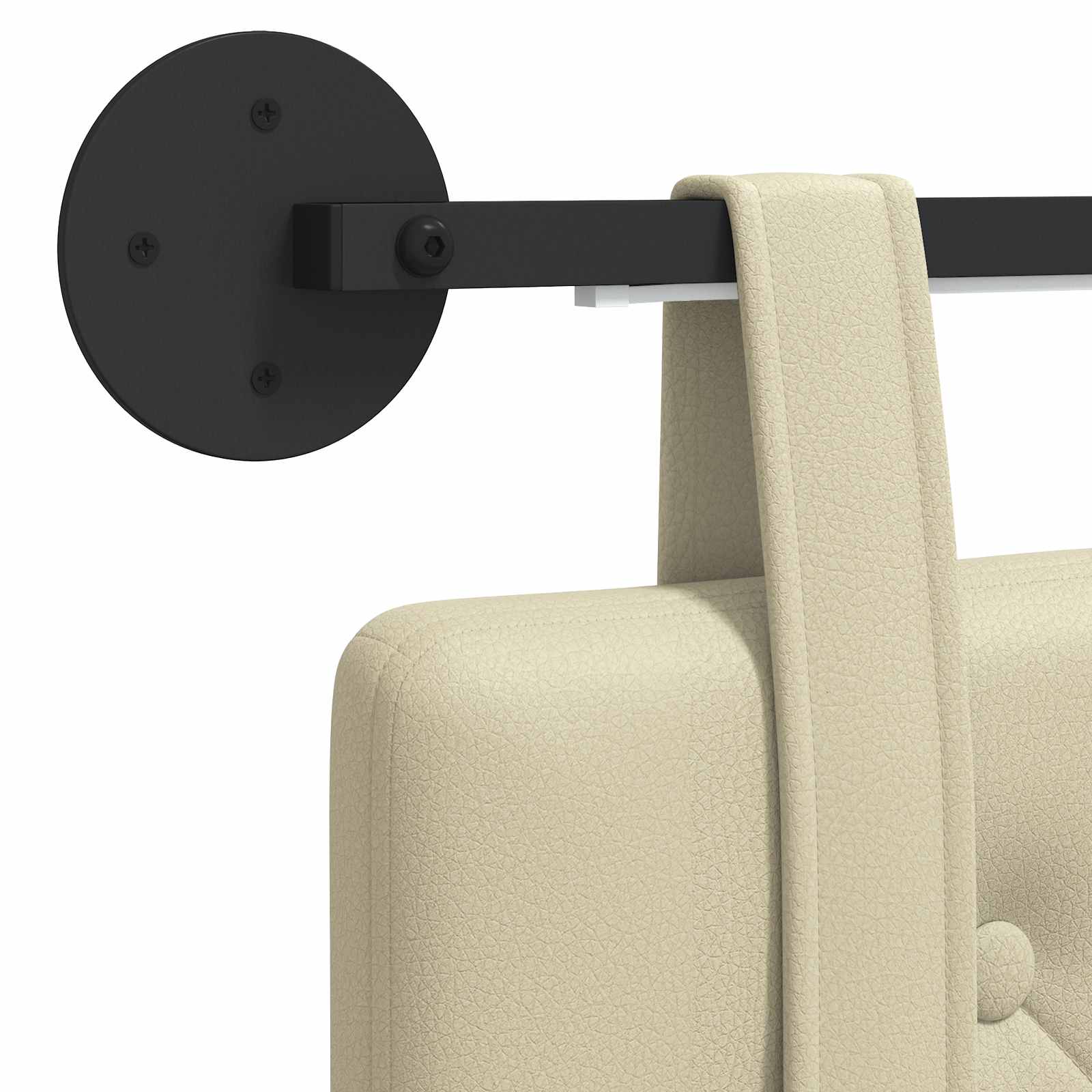 Tête de lit suspendue Avec lumière LED Crème Simili cuir - XIOS