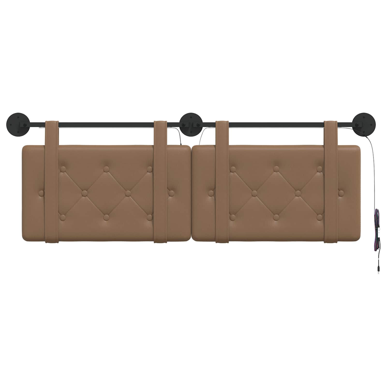 Tête de lit suspendue Avec lumière LED Cappuccino Simili cuir - XIOS