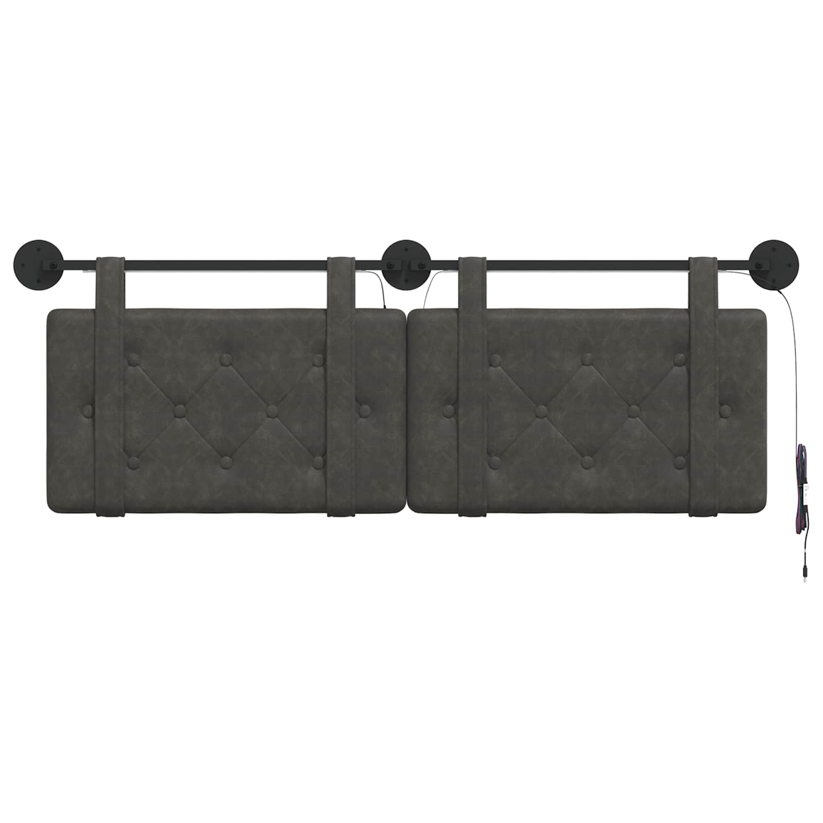 Tête de lit suspendue Avec lumière LED Noir PU antique - XIOS