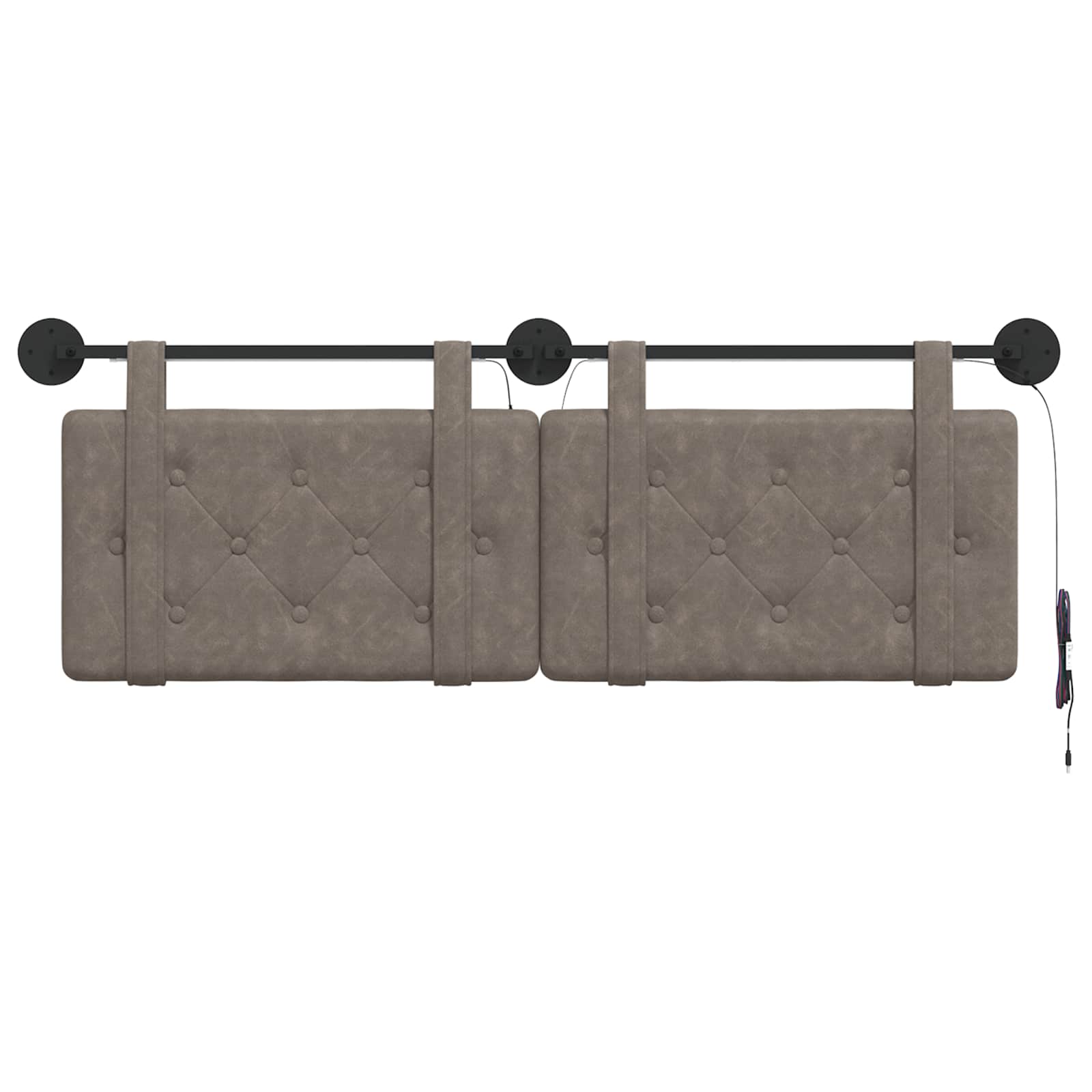 Tête de lit suspendue Avec lumière LED Gris PU antique - XIOS