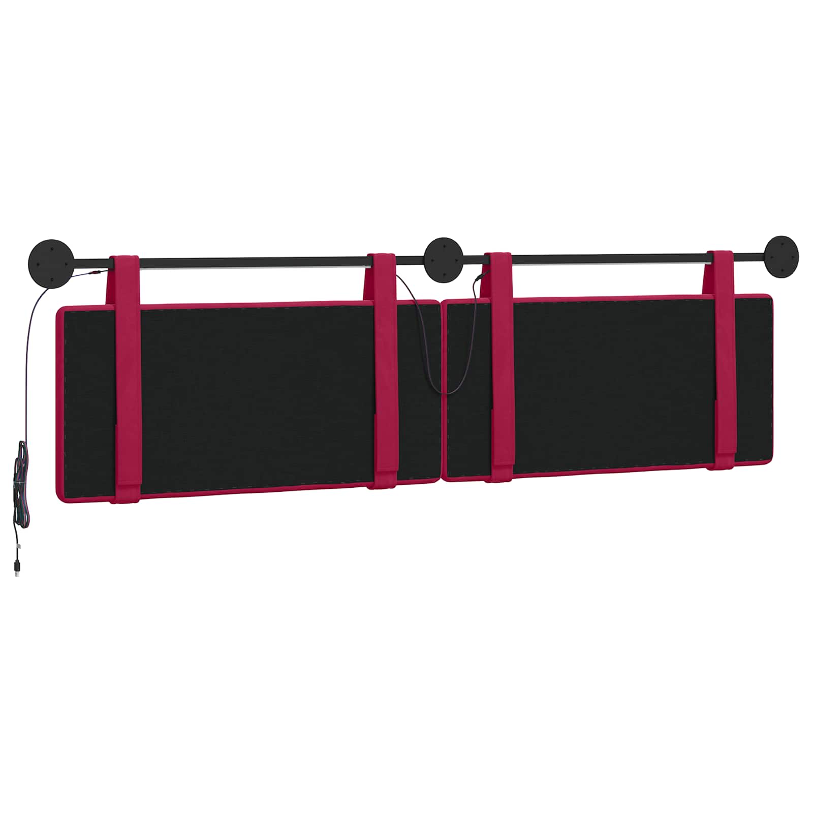 Tête de lit suspendue Avec lumière LED Bordeaux Velours - XIOS