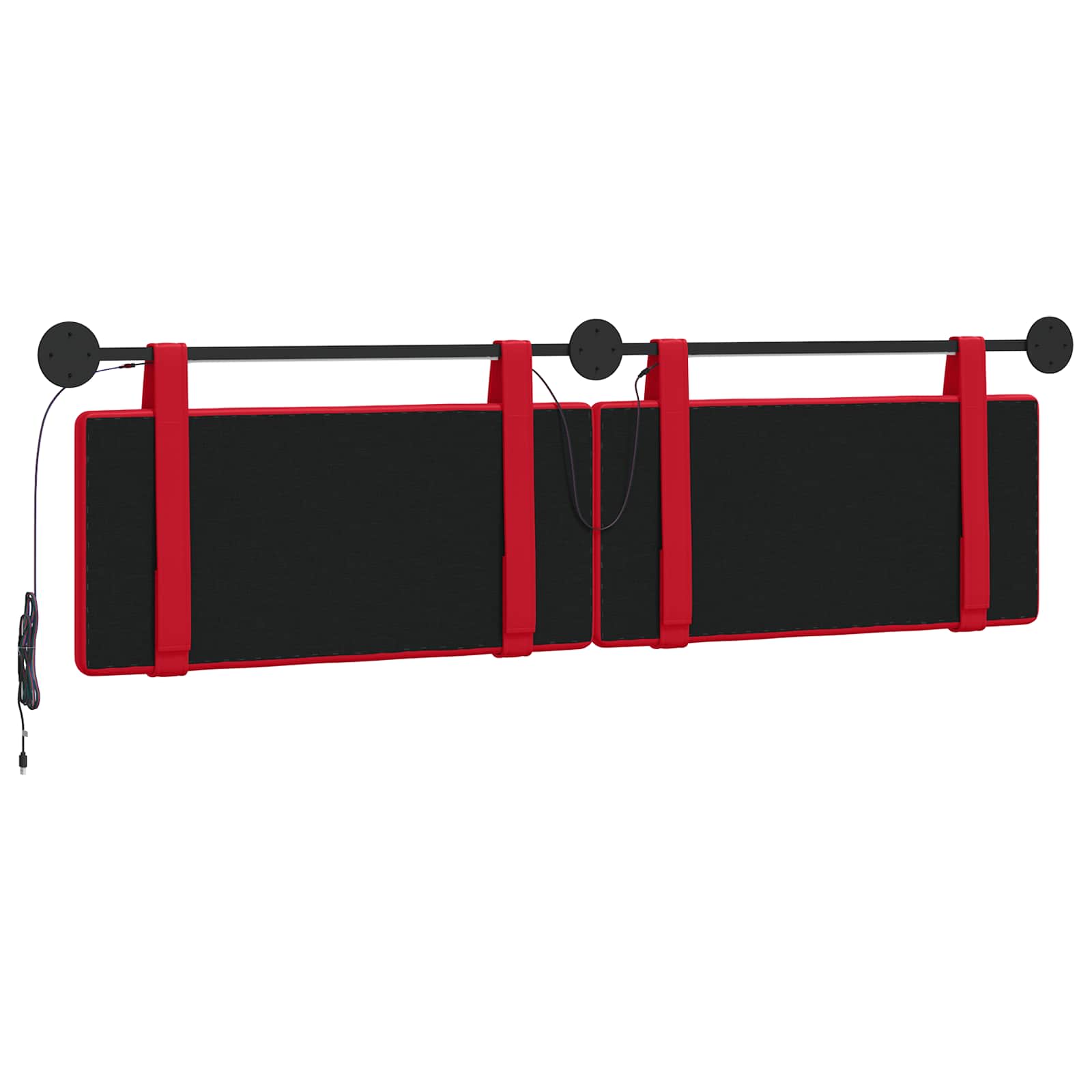 Tête de lit suspendue Avec lumière LED Rouge Simili cuir - XIOS