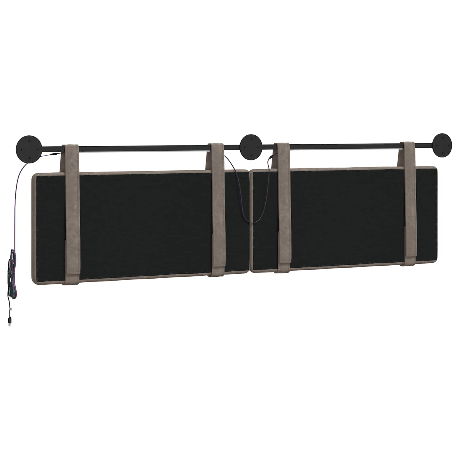 Tête de lit suspendue Avec lumière LED Gris PU antique - XIOS