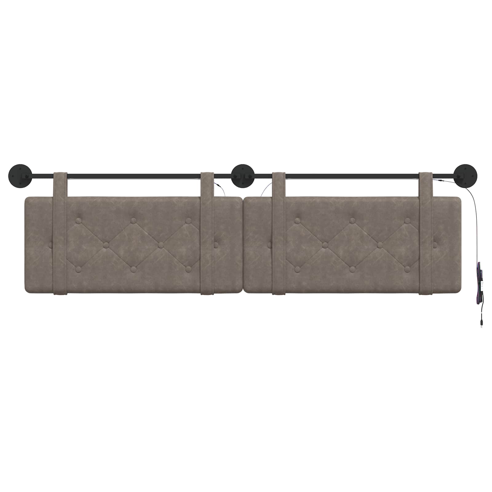 Tête de lit suspendue Avec lumière LED Gris PU antique - XIOS