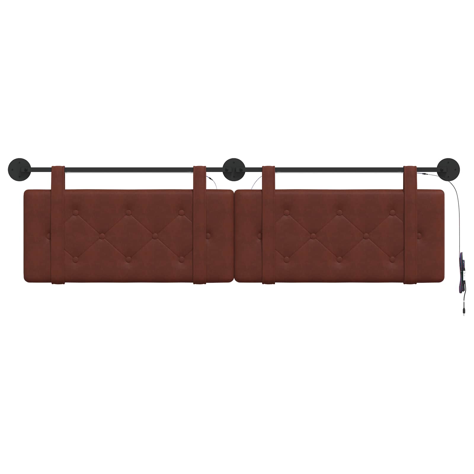 Tête de lit suspendue Avec lumière LED Brun Brillant PU antique - XIOS