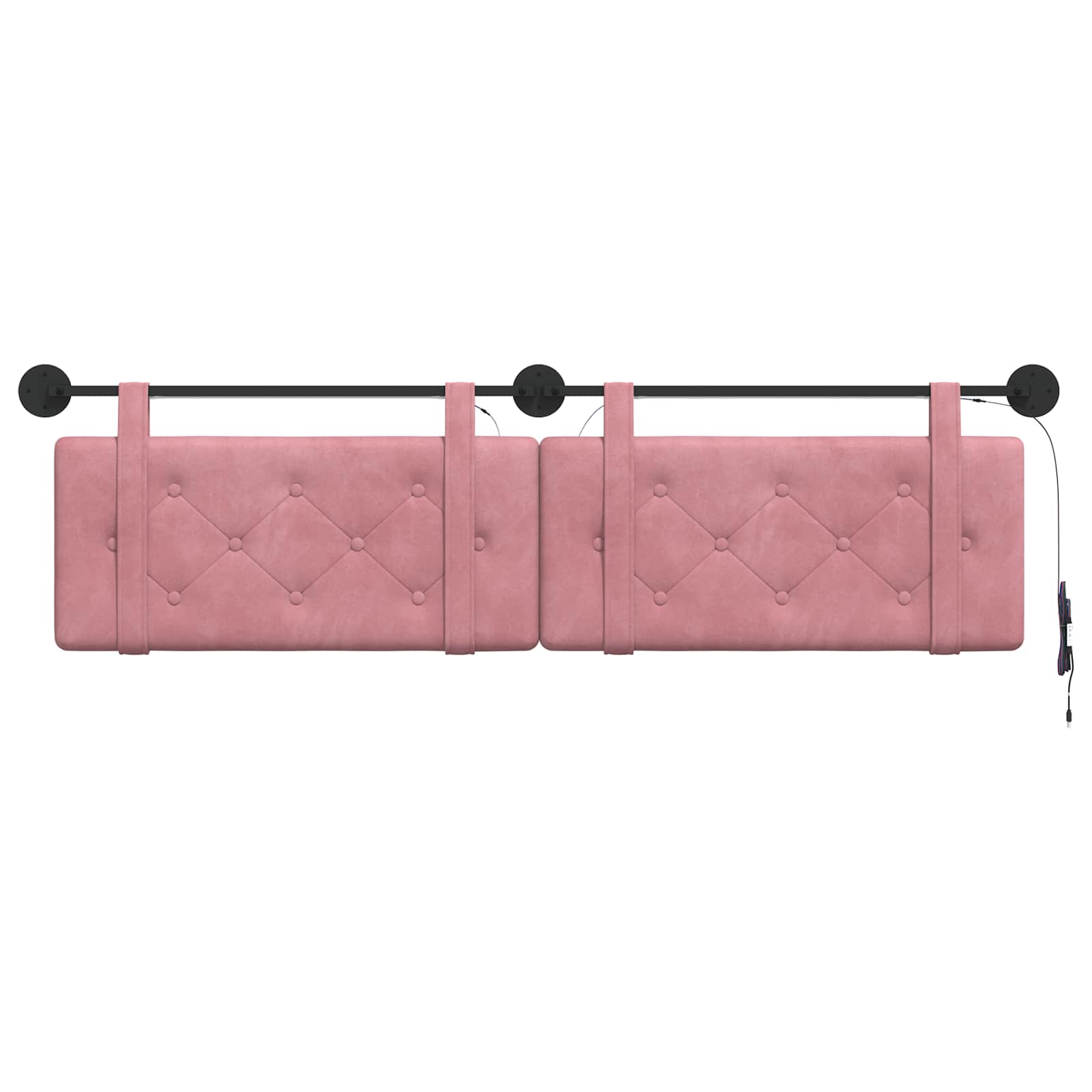 Tête de lit suspendue Avec lumière LED Rose Velours - XIOS