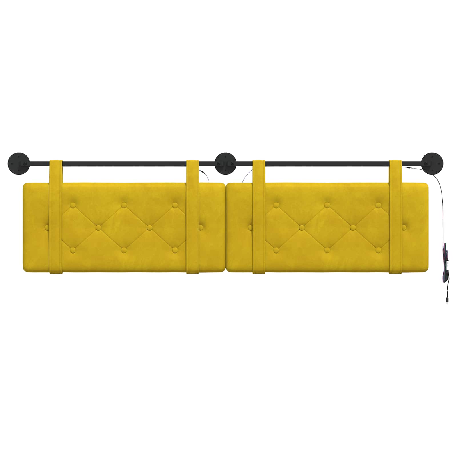 Tête de lit suspendue Avec lumière LED Jaune Velours - XIOS
