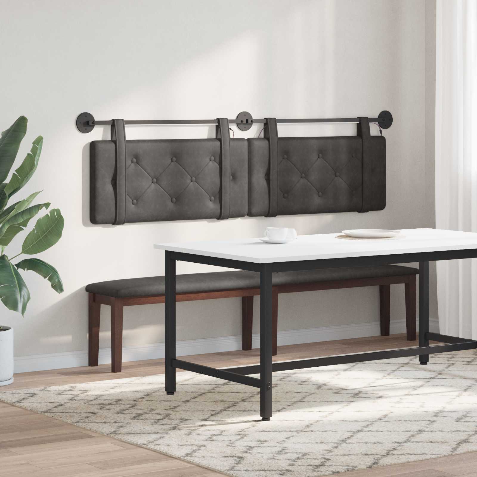 Tête de lit suspendue Avec lumière LED Noir PU antique - XIOS