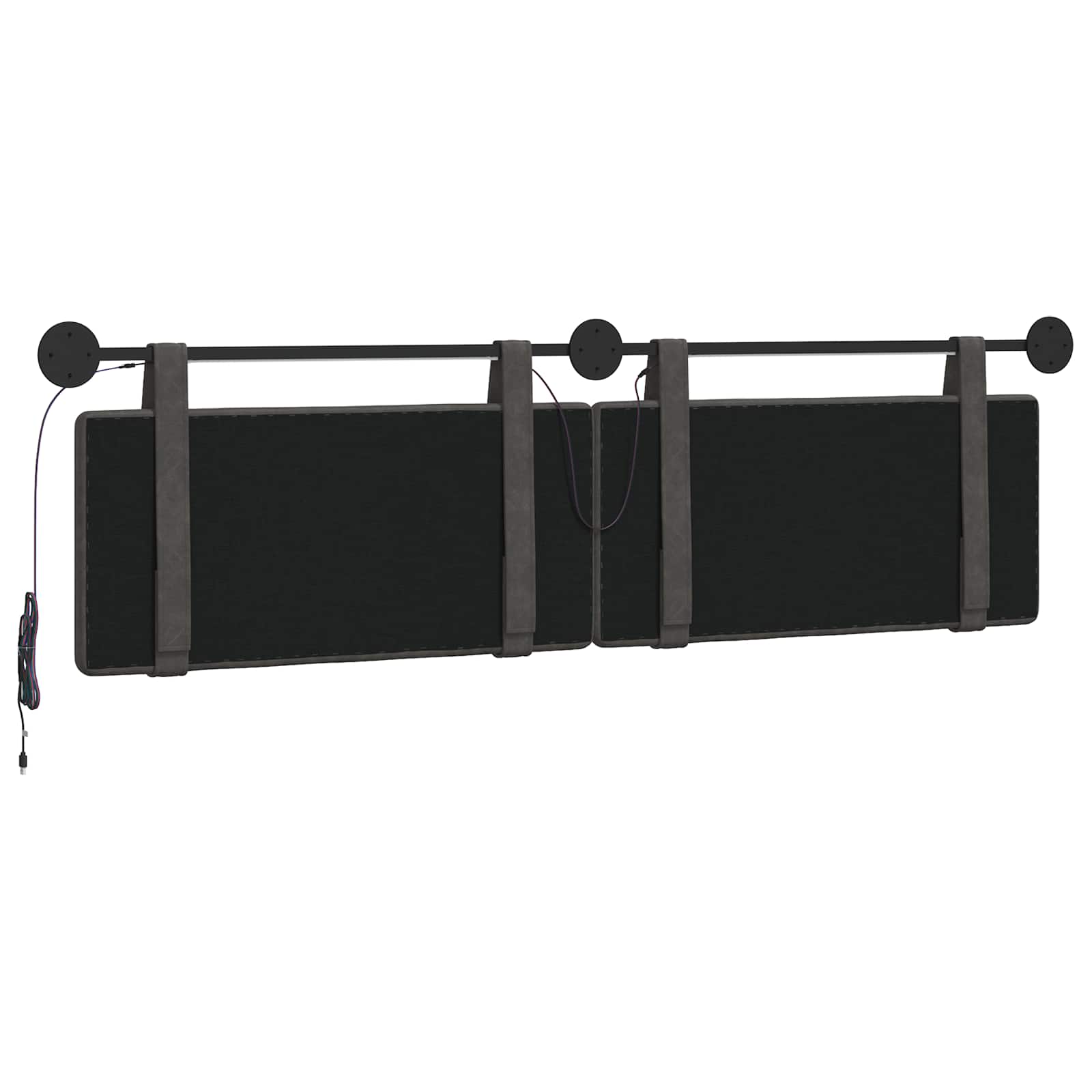 Tête de lit suspendue Avec lumière LED Noir PU antique - XIOS