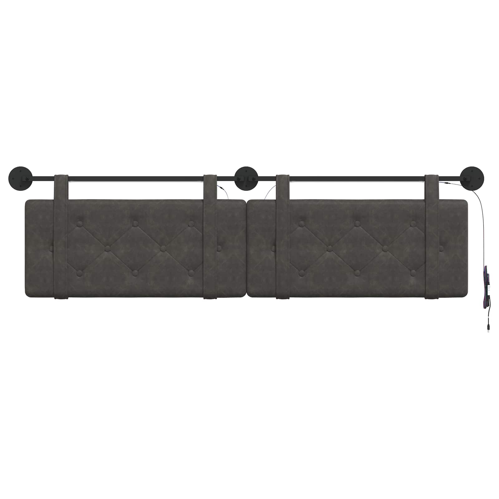Tête de lit suspendue Avec lumière LED Noir PU antique - XIOS