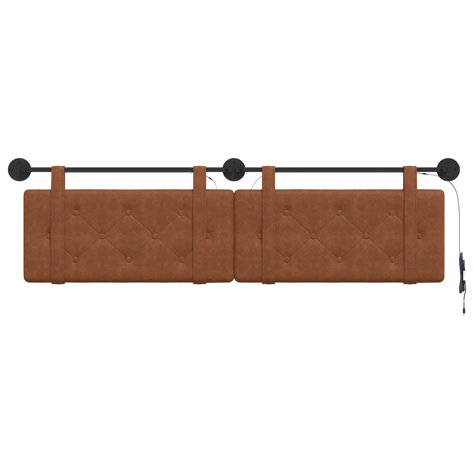 Tête de lit suspendue Avec lumière LED Marron PU antique - XIOS