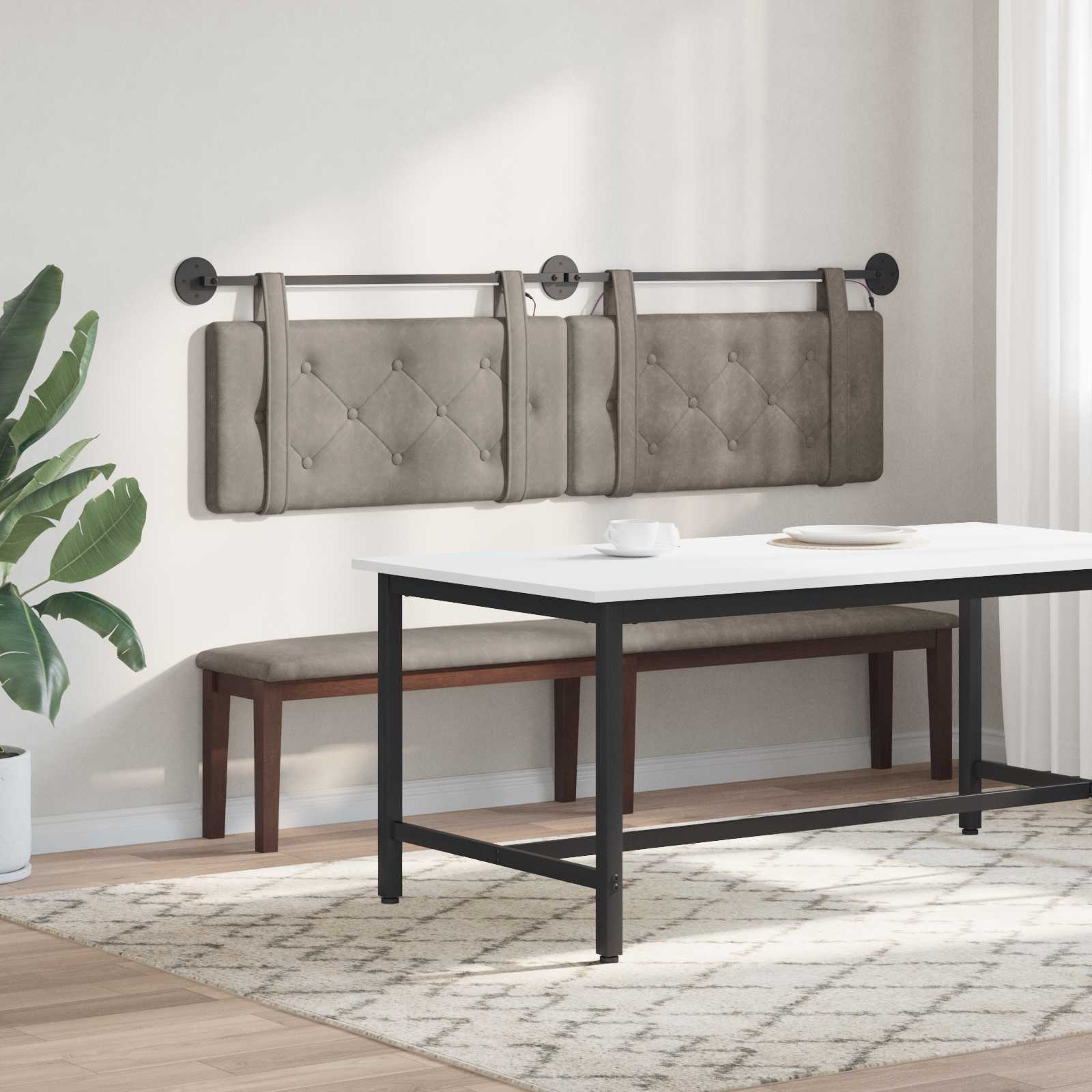 Tête de lit suspendue Avec lumière LED Gris PU antique - XIOS