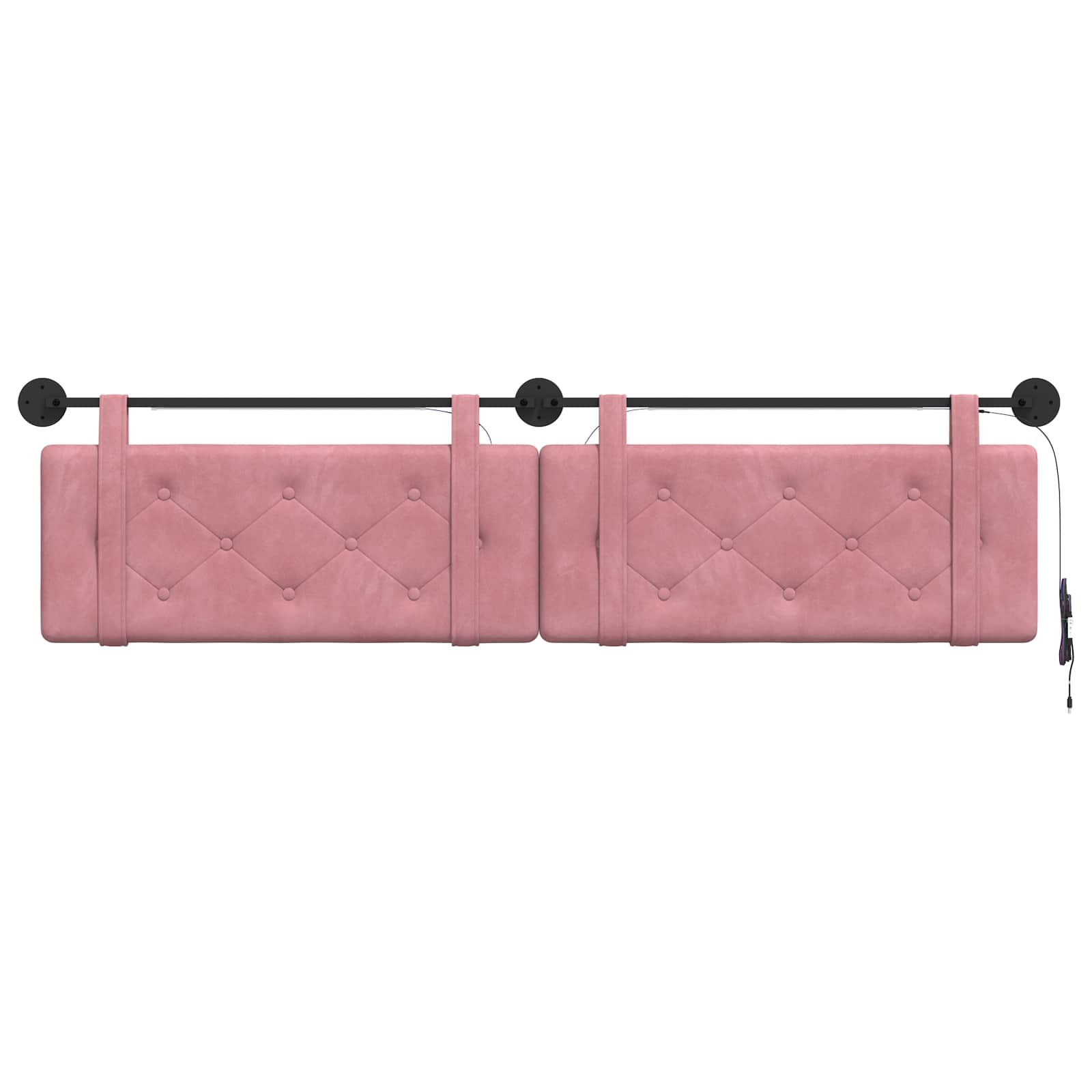 Tête de lit suspendue Avec lumière LED Rose Velours - XIOS