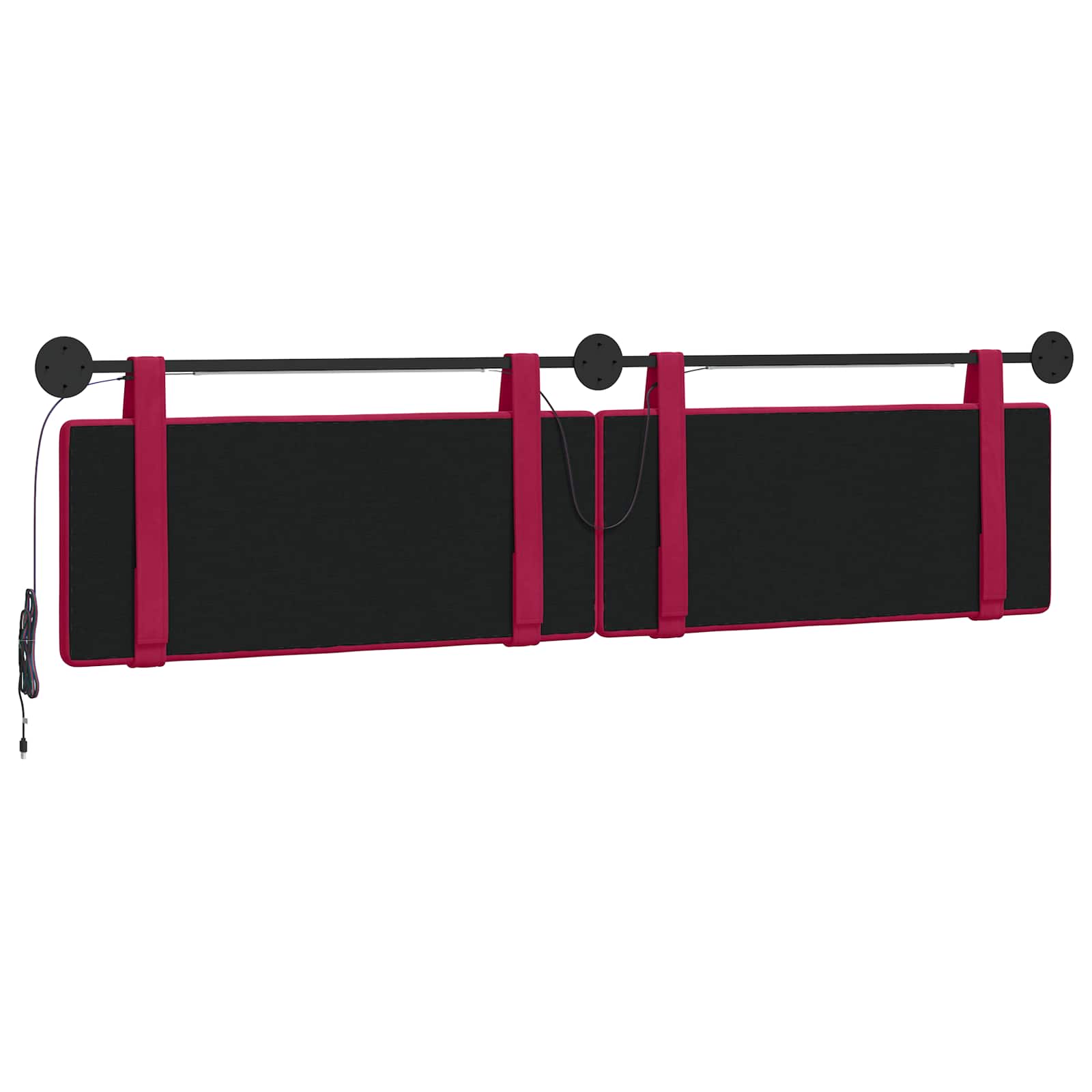 Tête de lit suspendue Avec lumière LED Bordeaux Velours - XIOS