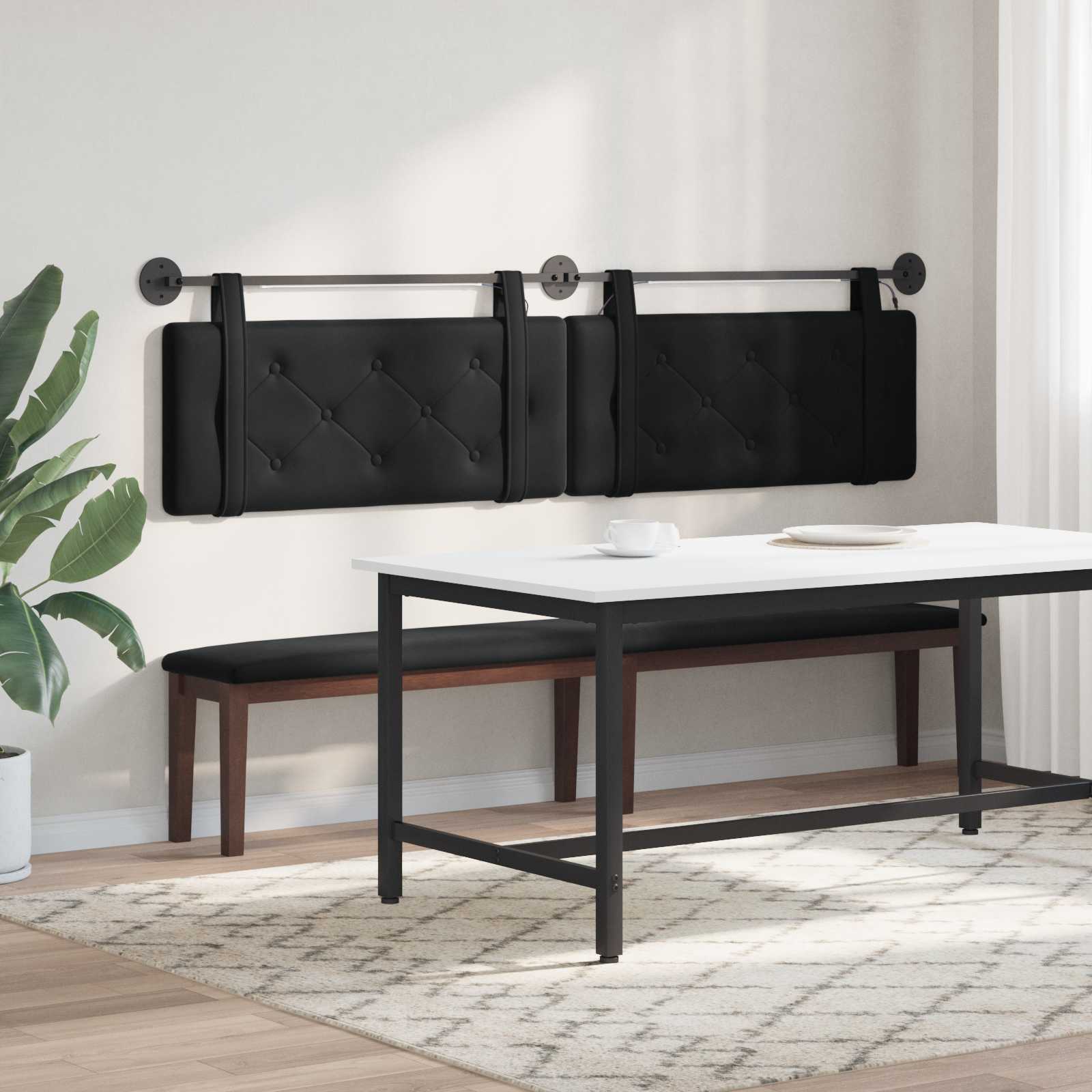 Tête de lit suspendue Avec lumière LED Noir Velours - XIOS