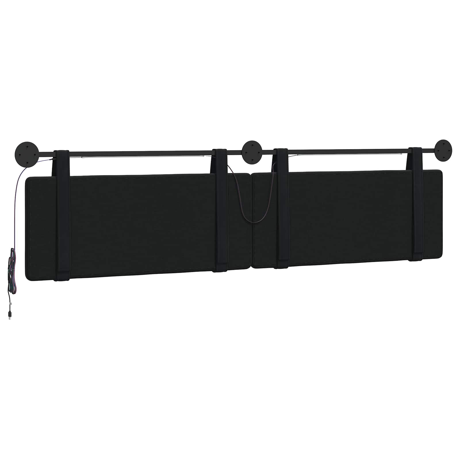 Tête de lit suspendue Avec lumière LED Noir Velours - XIOS