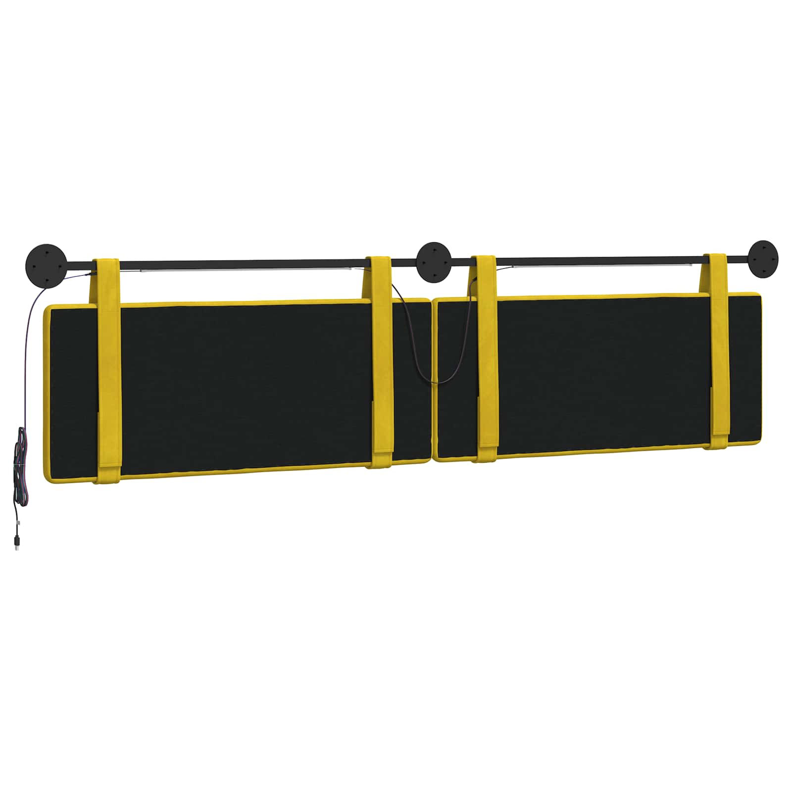 Tête de lit suspendue Avec lumière LED Jaune Velours - XIOS