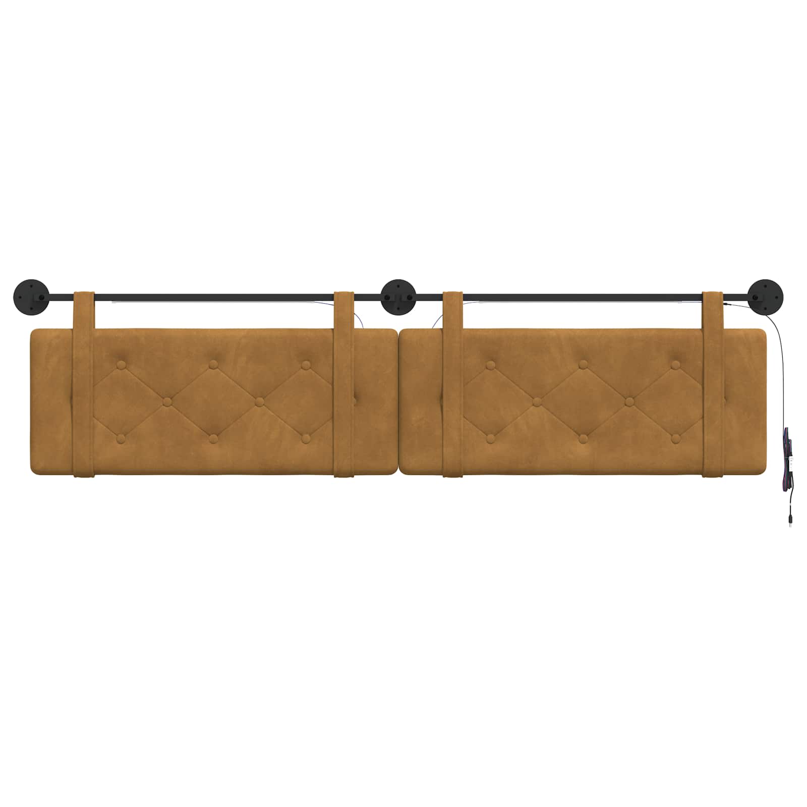 Tête de lit suspendue Avec lumière LED Marron Velours - XIOS