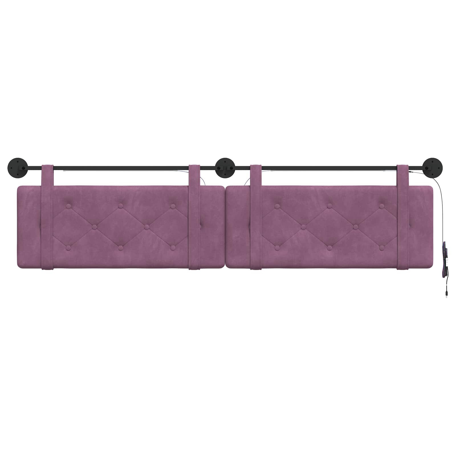 Tête de lit suspendue Avec lumière LED Pourpre Velours - XIOS