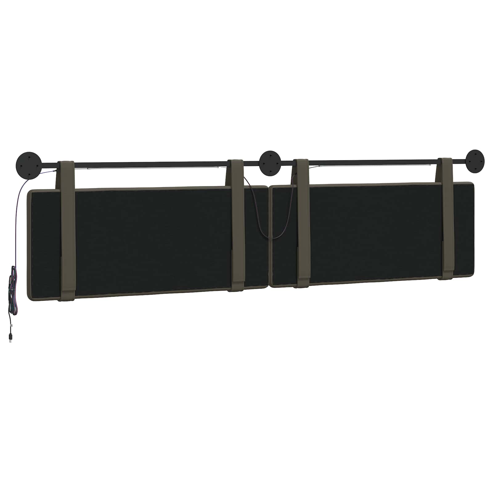 Tête de lit suspendue Avec lumière LED Gris Simili cuir - XIOS