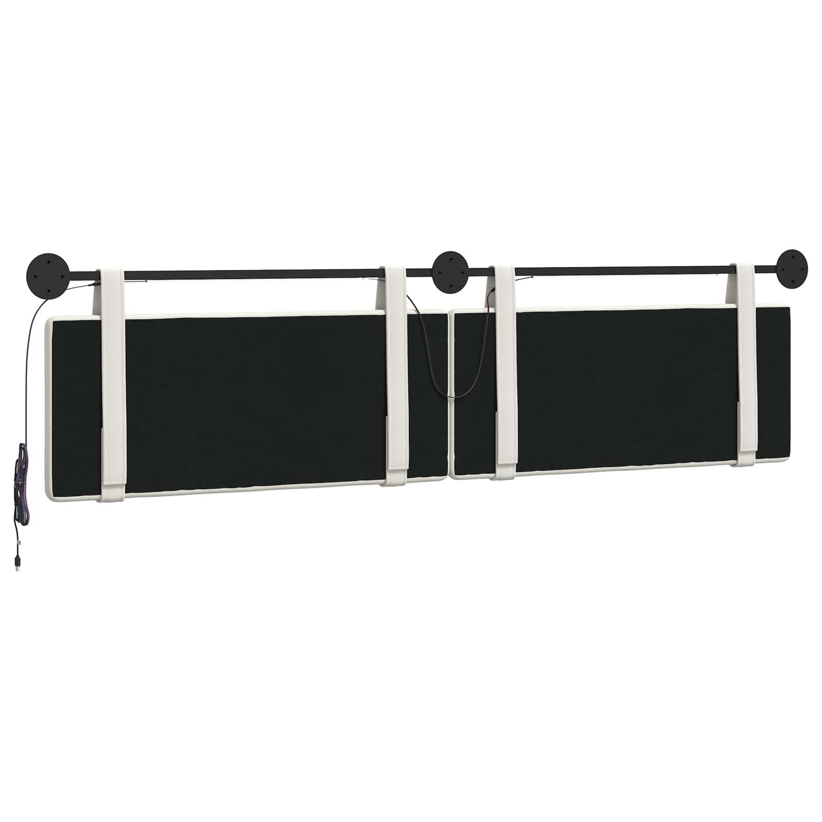 Tête de lit suspendue Avec lumière LED Blanc Simili cuir - XIOS