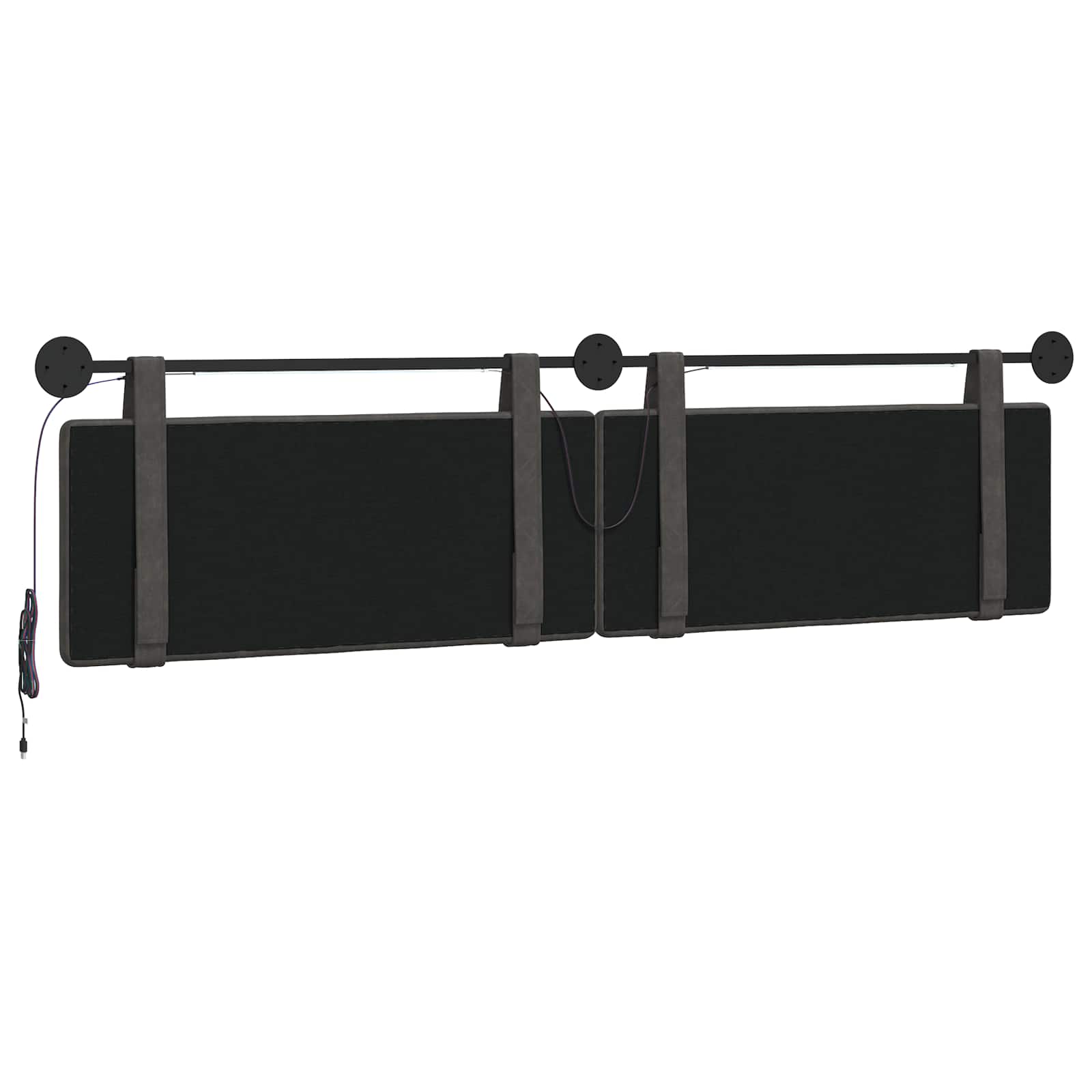 Tête de lit suspendue Avec lumière LED Noir PU antique - XIOS