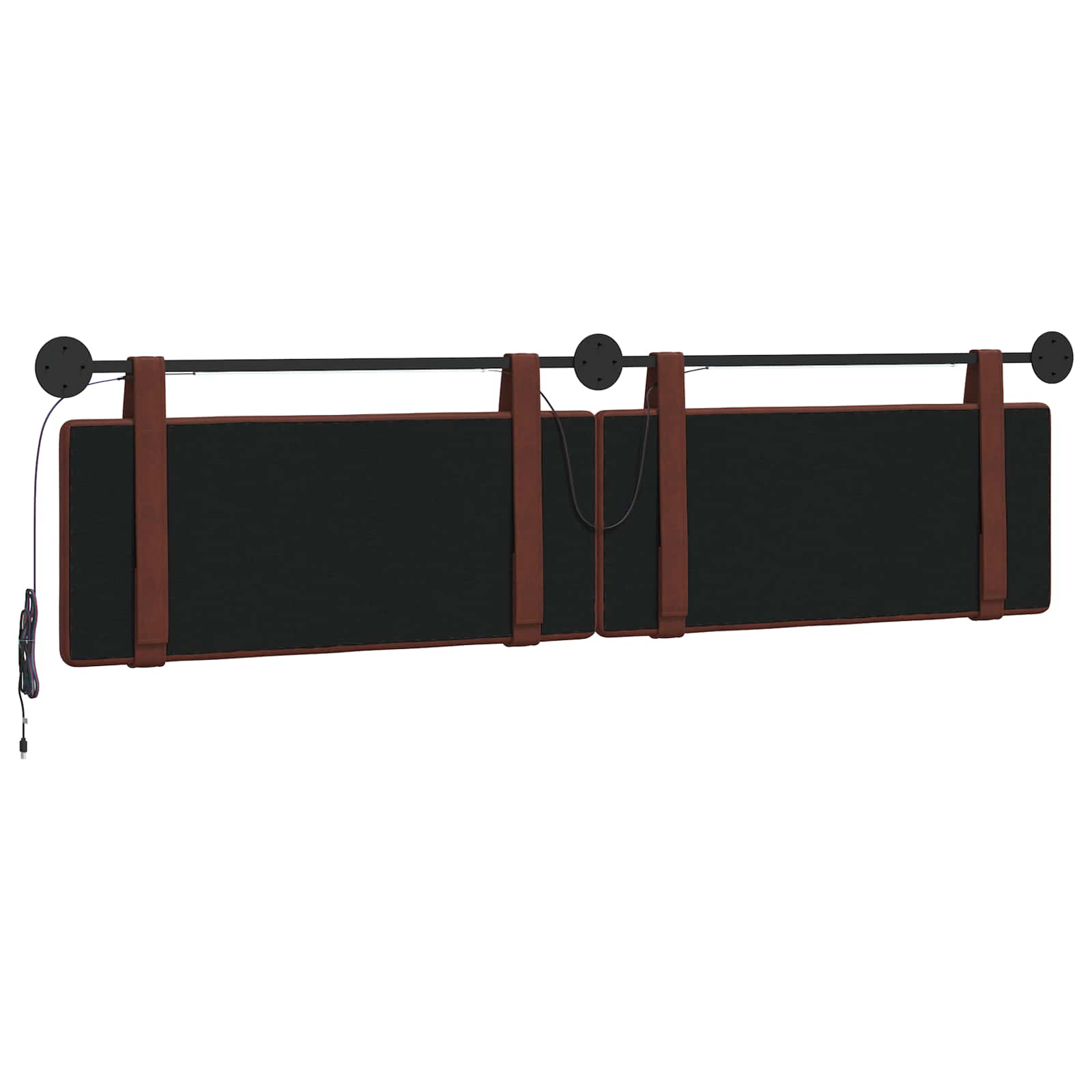 Tête de lit suspendue Avec lumière LED Brun Brillant PU antique - XIOS