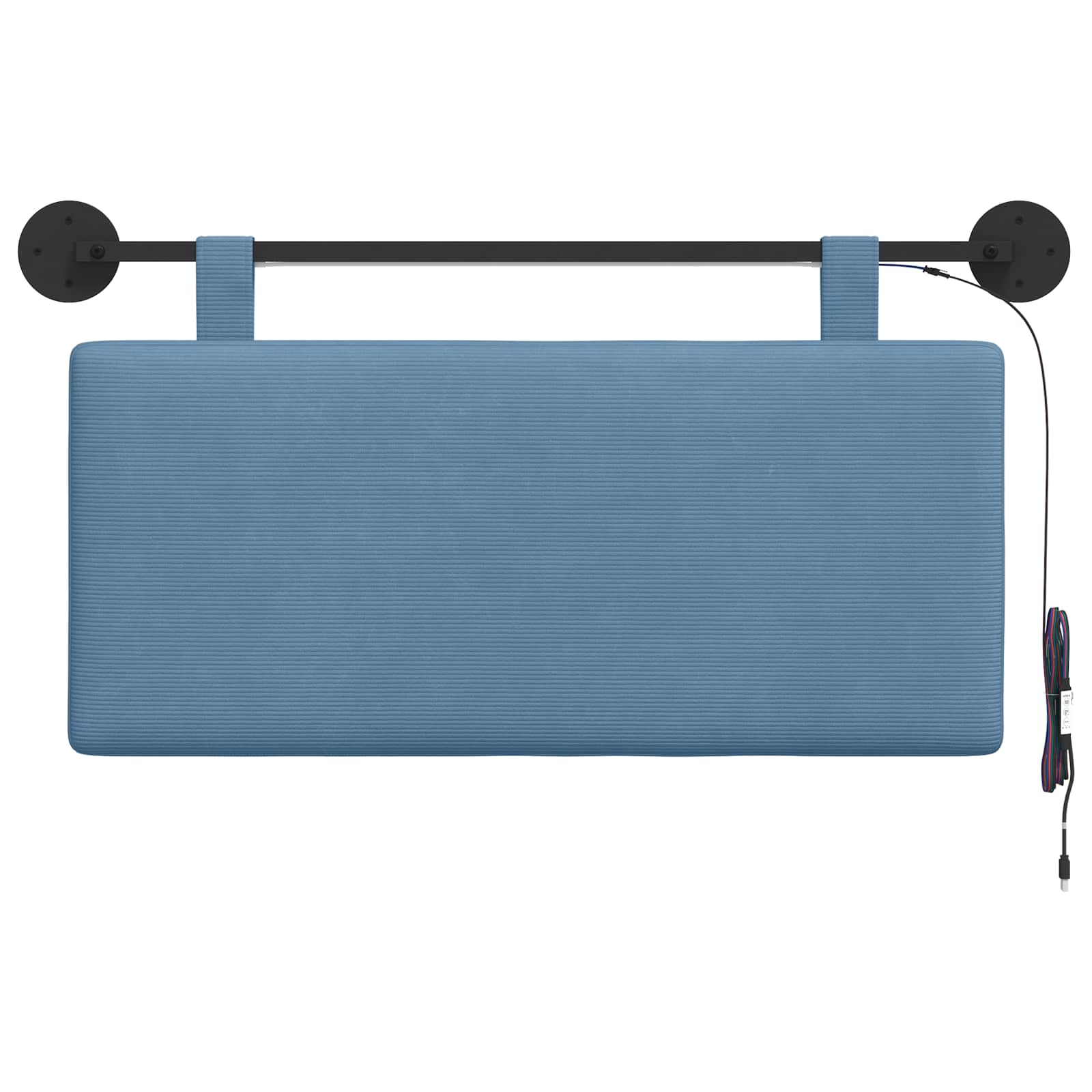 Tête de lit suspendue Bleu Tissu en velours côtelé - XIOS