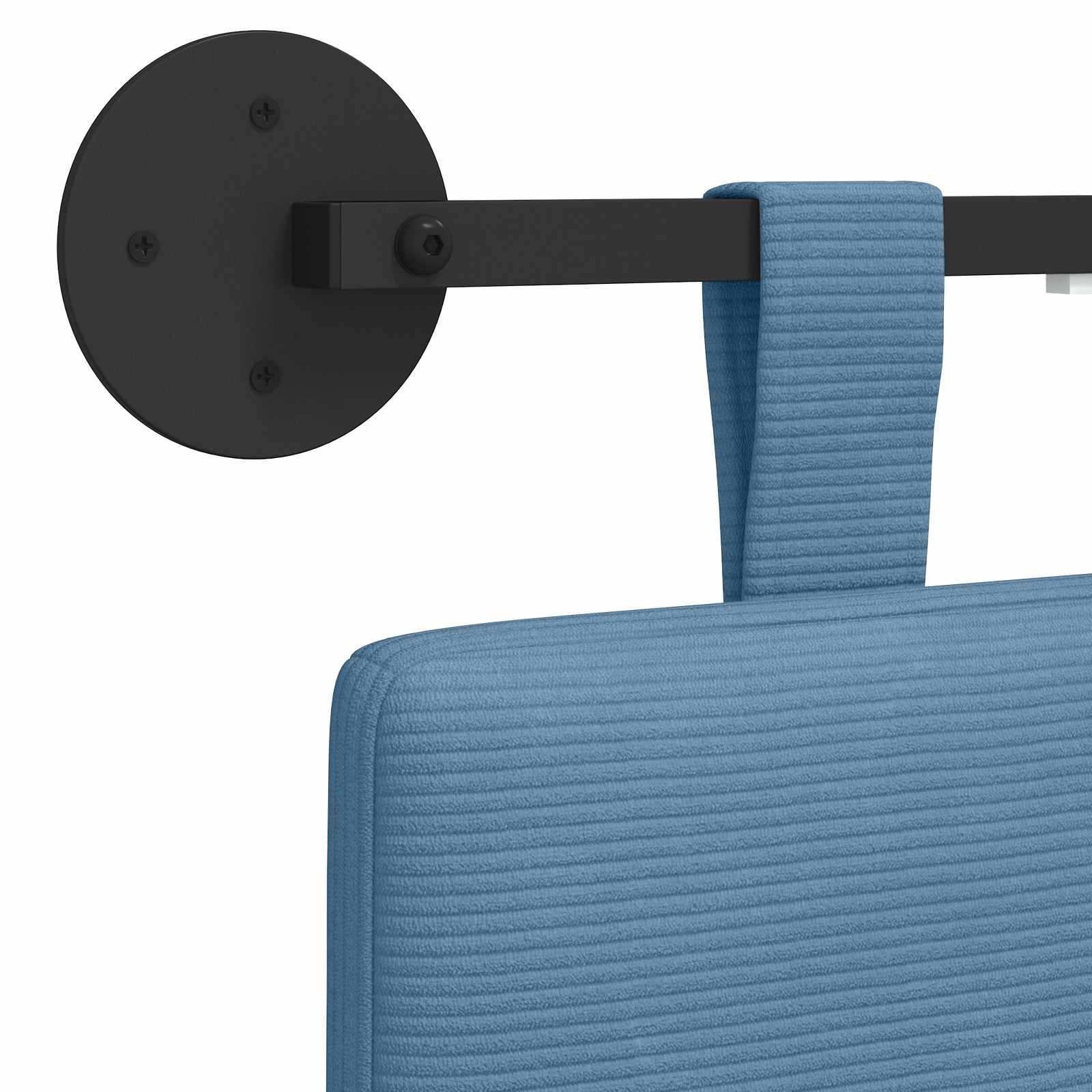 Tête de lit suspendue Bleu Tissu en velours côtelé - XIOS