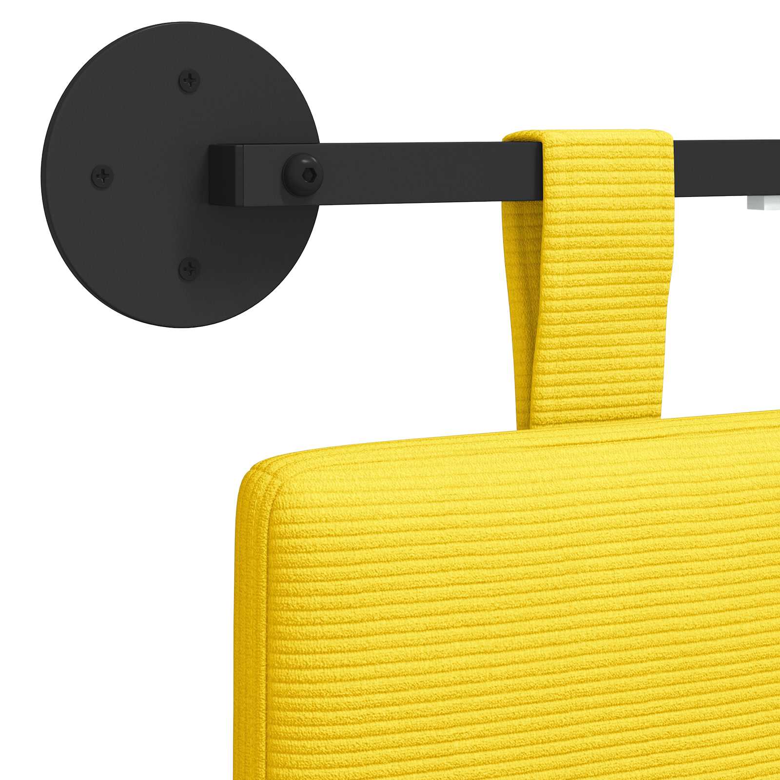 Tête de lit suspendue Jaune clair Tissu en velours côtelé - XIOS