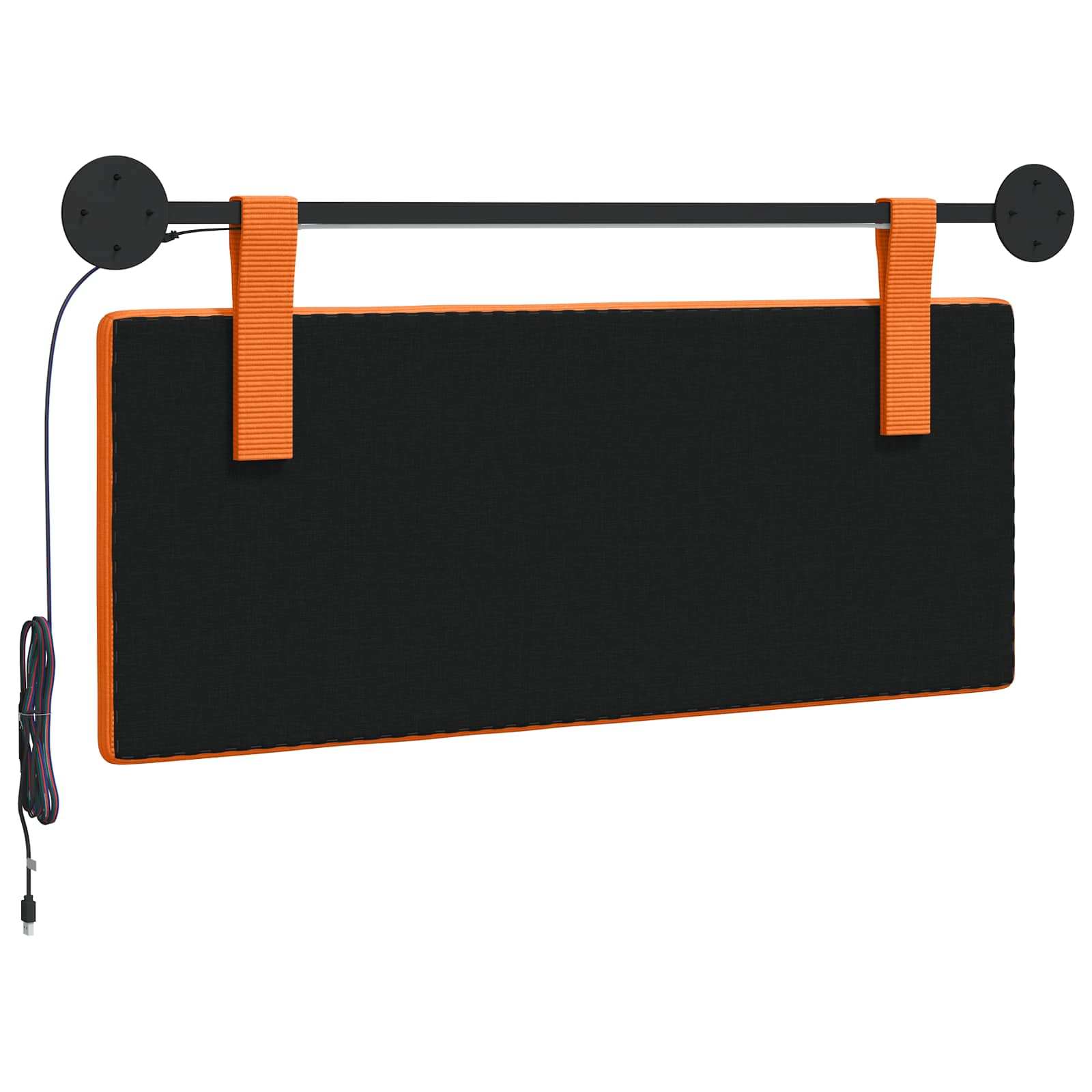 Tête de lit suspendue Orange Tissu en velours côtelé - XIOS