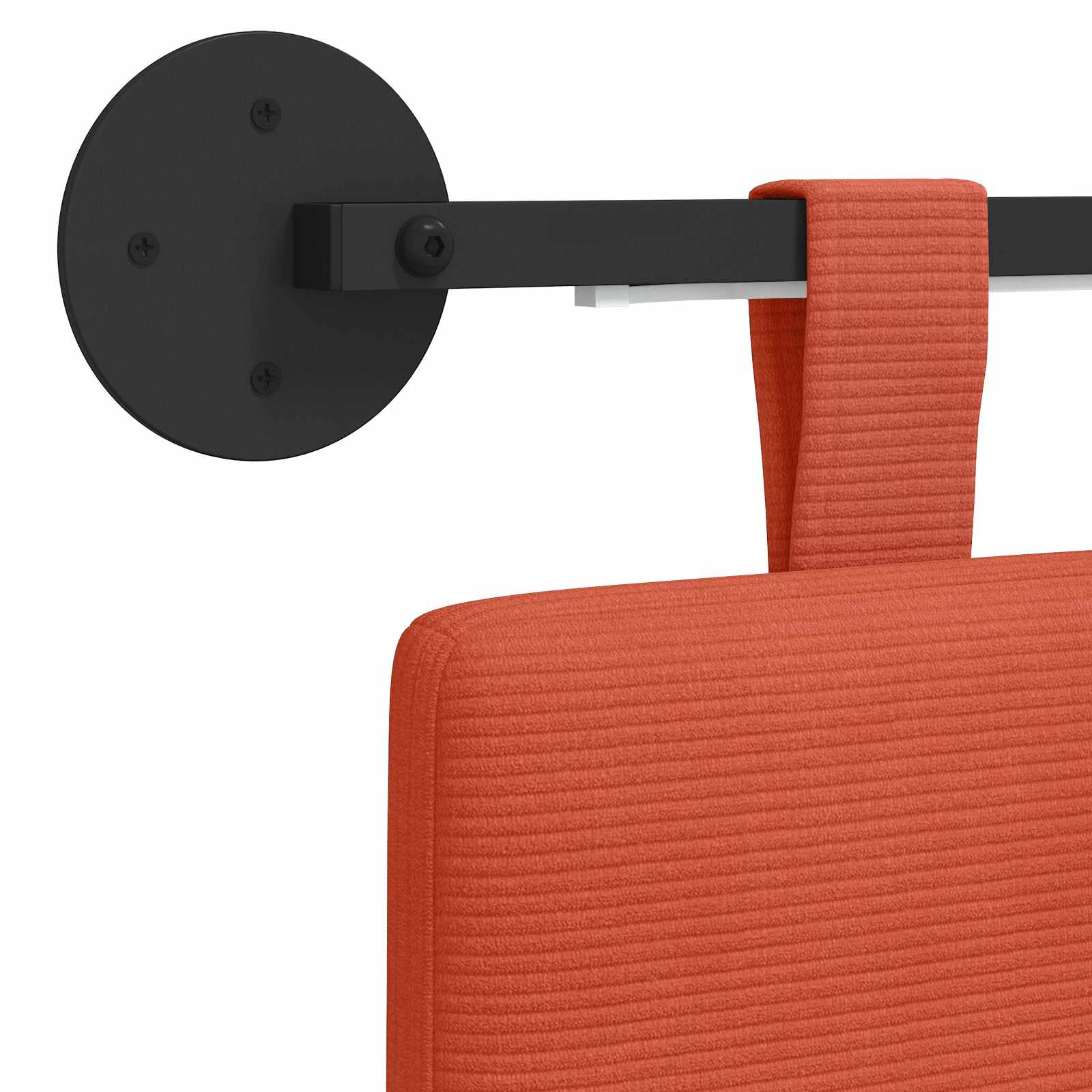 Tête de lit suspendue Rouge orange Tissu en velours côtelé - XIOS