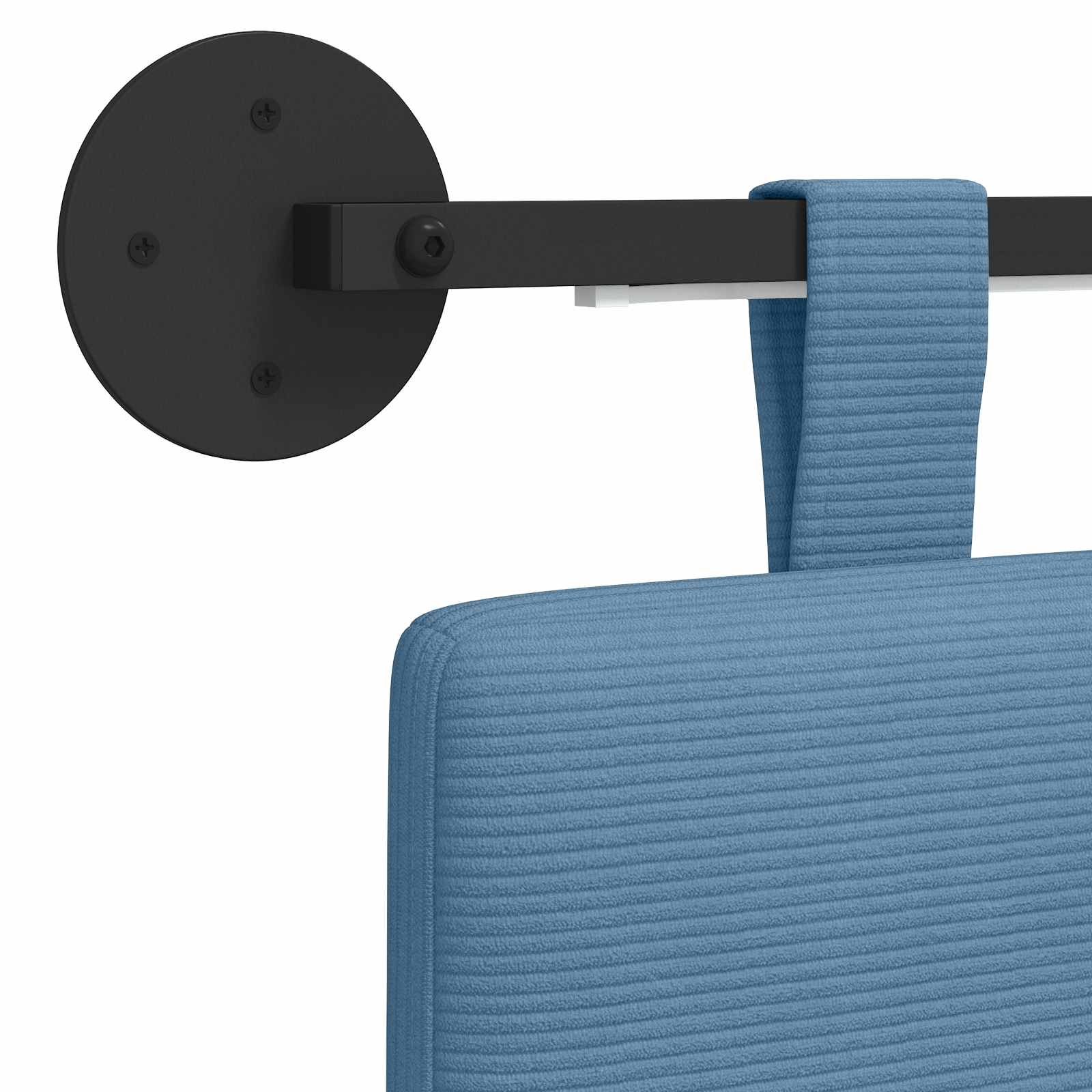 Tête de lit suspendue Bleu Tissu en velours côtelé - XIOS