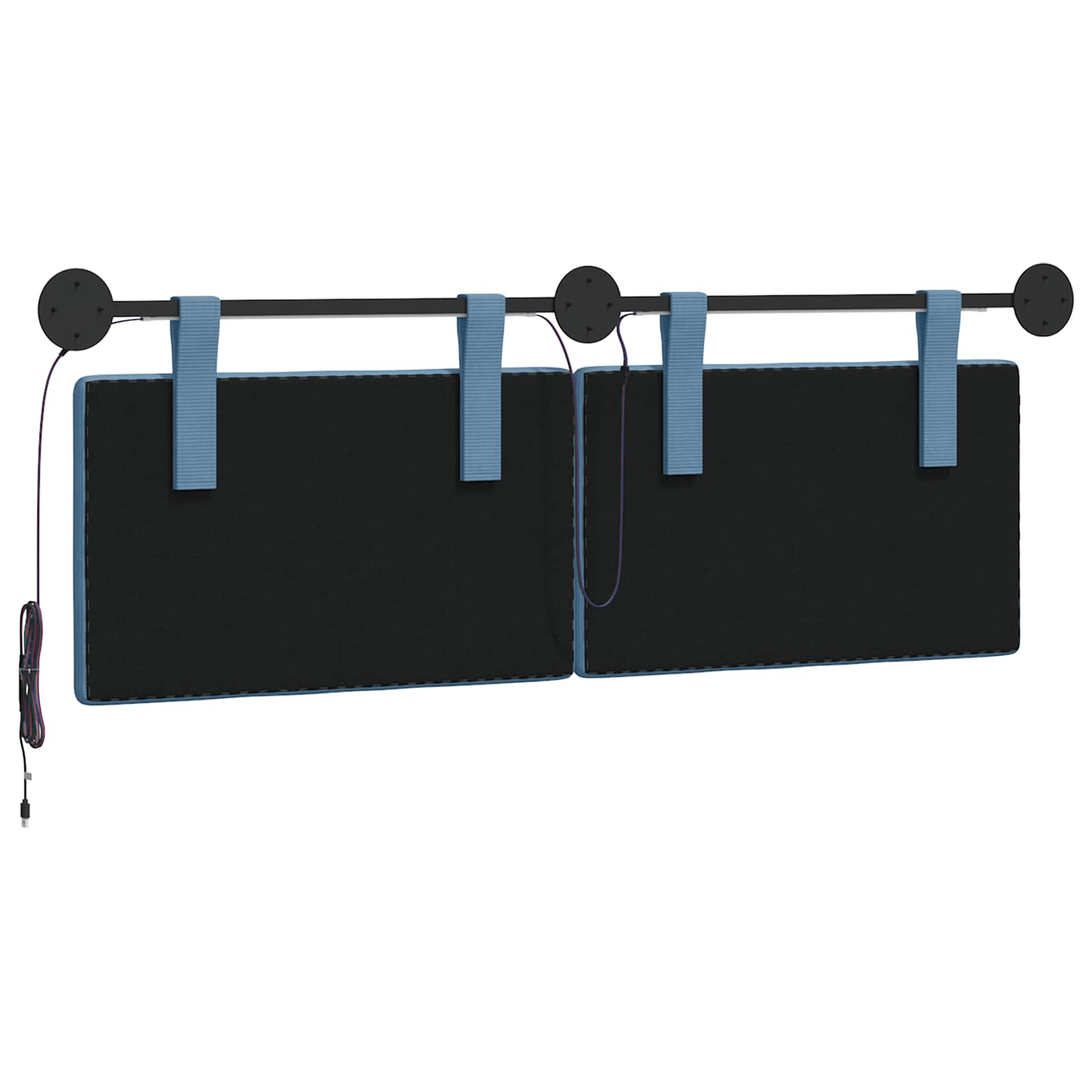 Tête de lit suspendue Bleu Tissu en velours côtelé - XIOS
