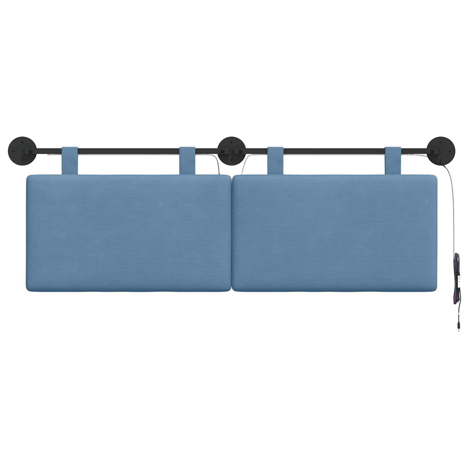 Tête de lit suspendue Bleu Tissu en velours côtelé - XIOS
