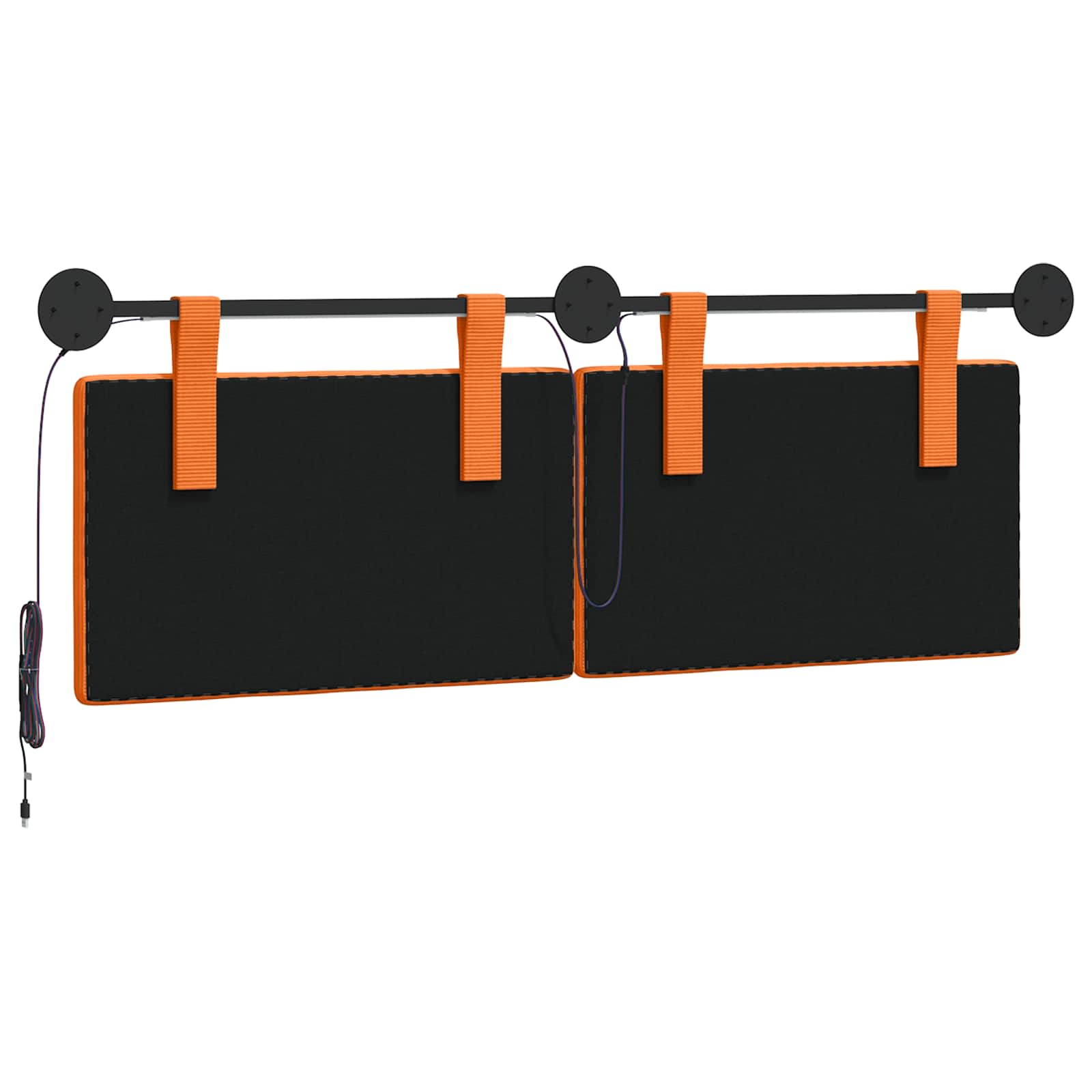 Tête de lit suspendue Orange Tissu en velours côtelé - XIOS