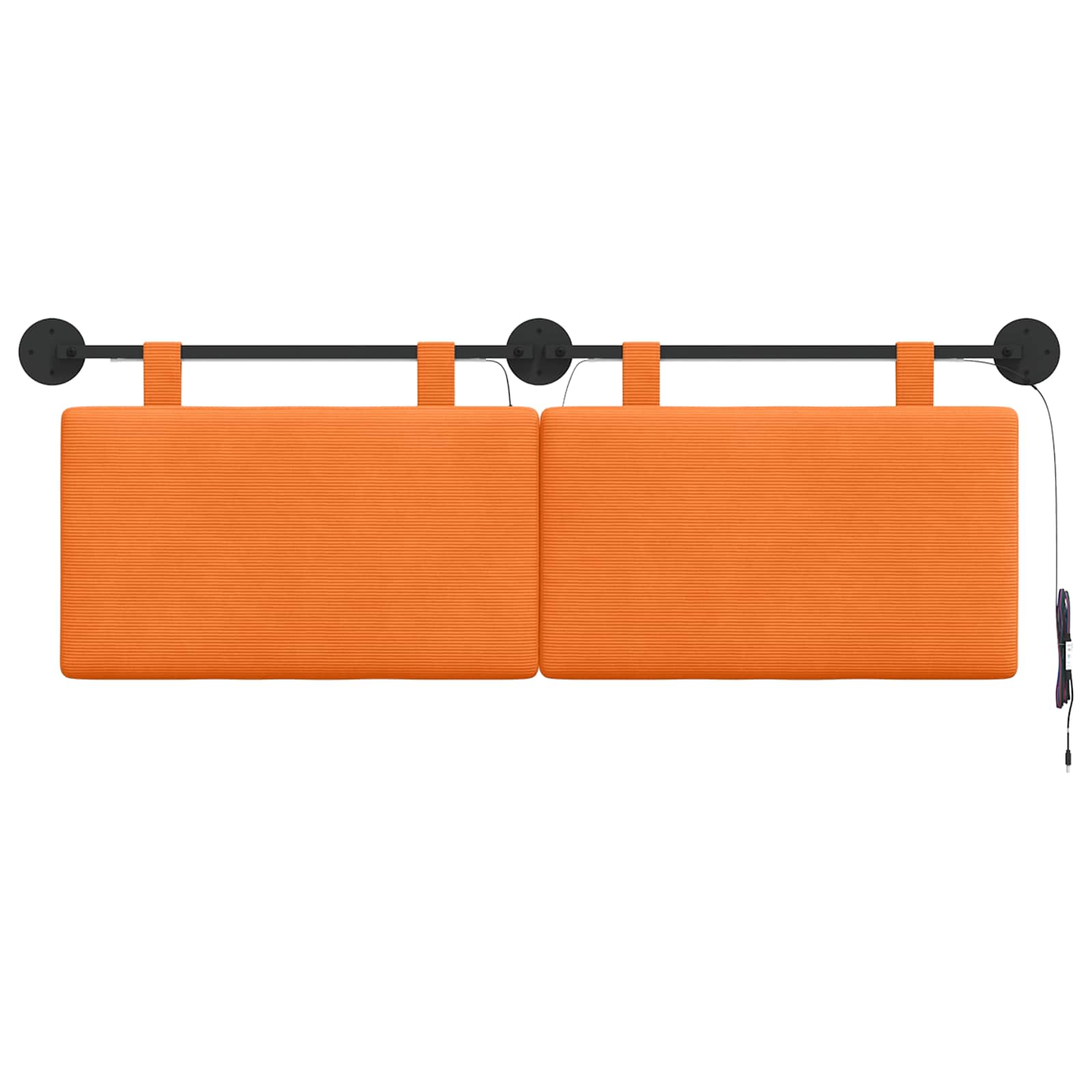 Tête de lit suspendue Orange Tissu en velours côtelé - XIOS