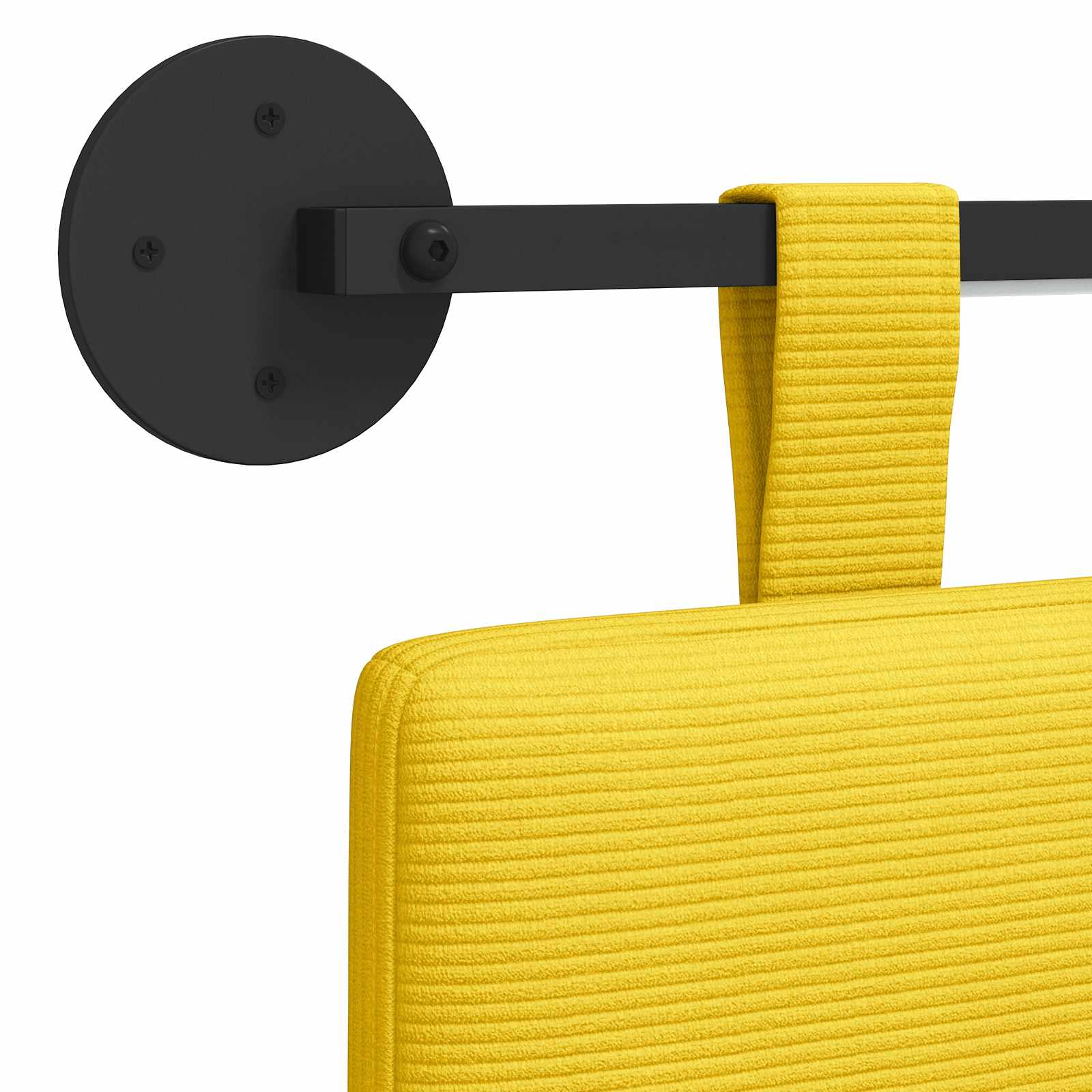Tête de lit suspendue Jaune clair Tissu en velours côtelé - XIOS