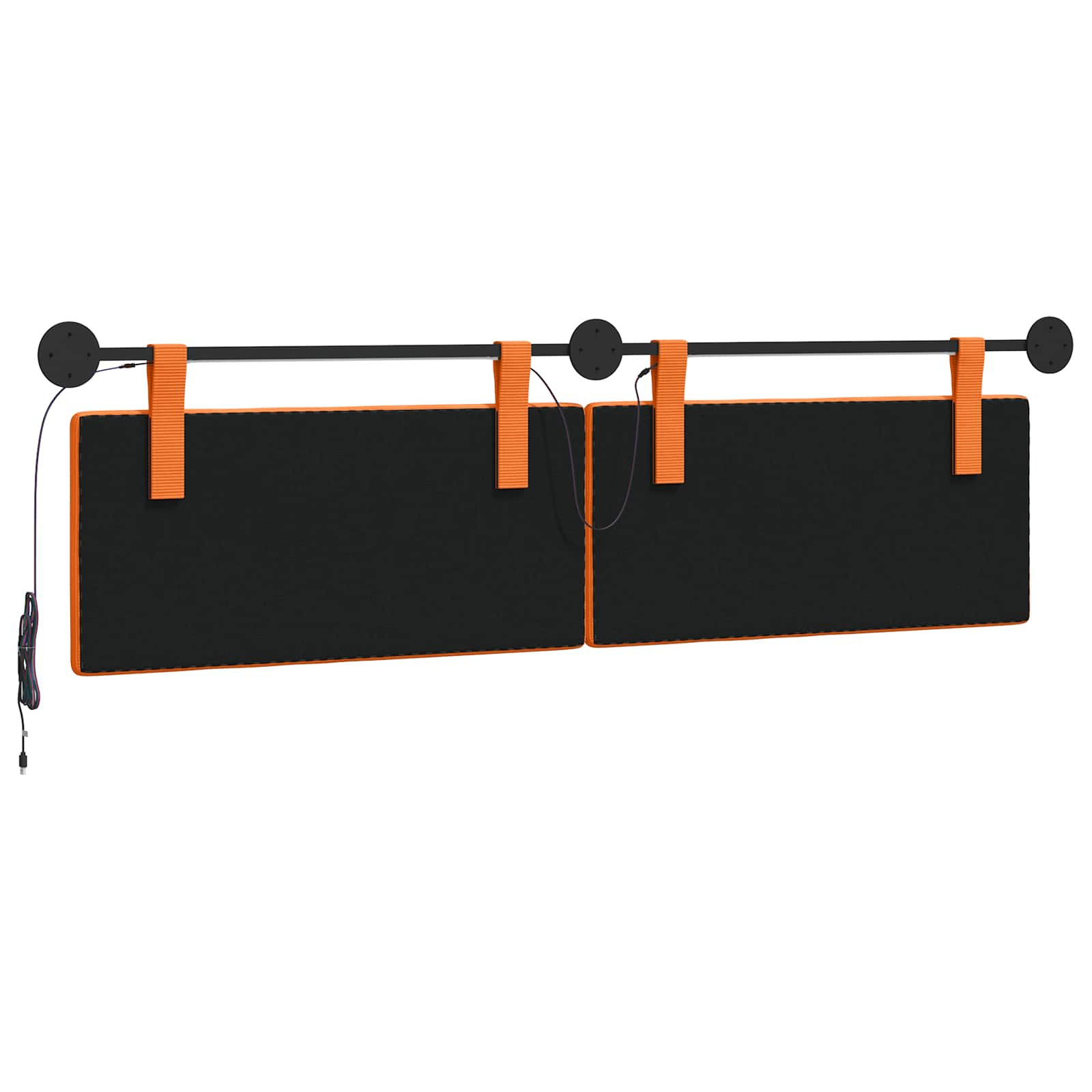 Tête de lit suspendue Orange Tissu en velours côtelé - XIOS