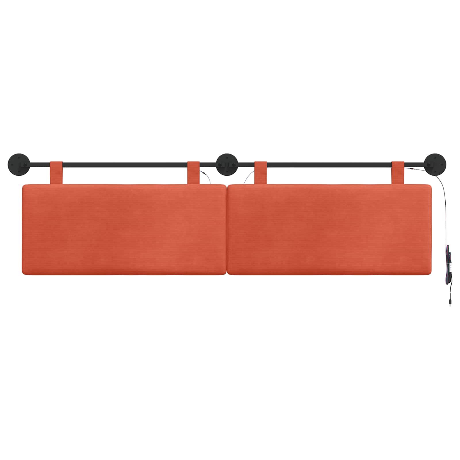 Tête de lit suspendue Rouge orange Tissu en velours côtelé - XIOS