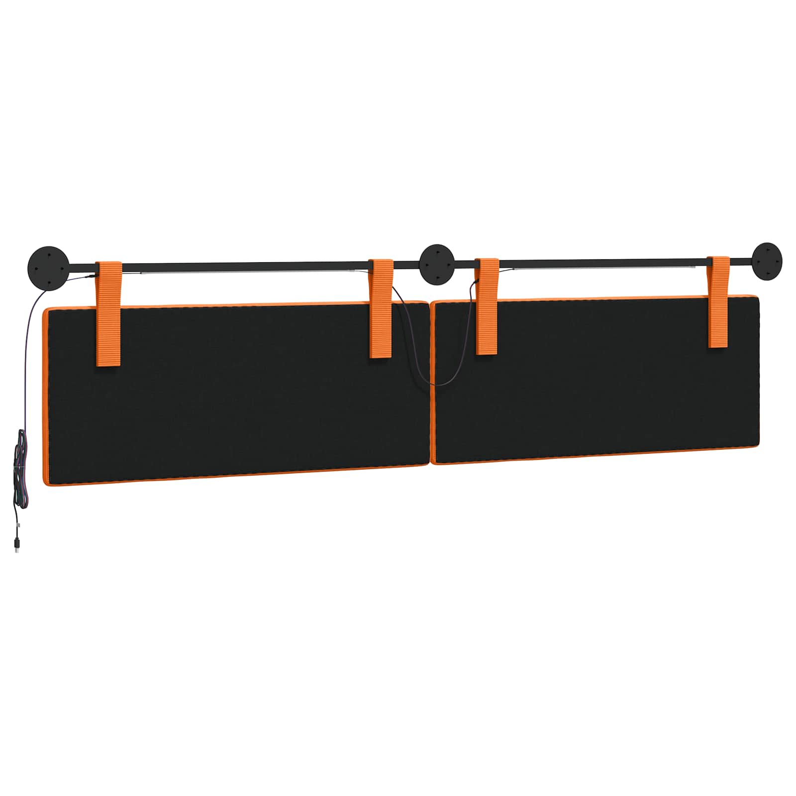 Tête de lit suspendue Orange Tissu en velours côtelé - XIOS