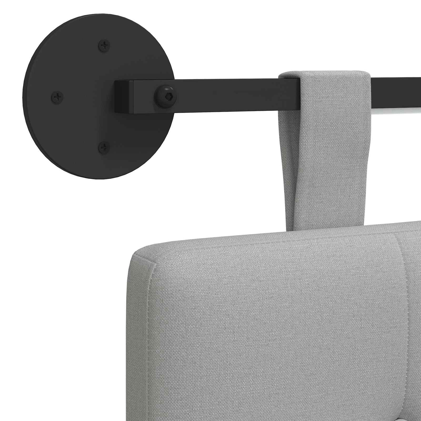 Tête de lit suspendue Avec lumière LED Gris nuage Tissu - XIOS